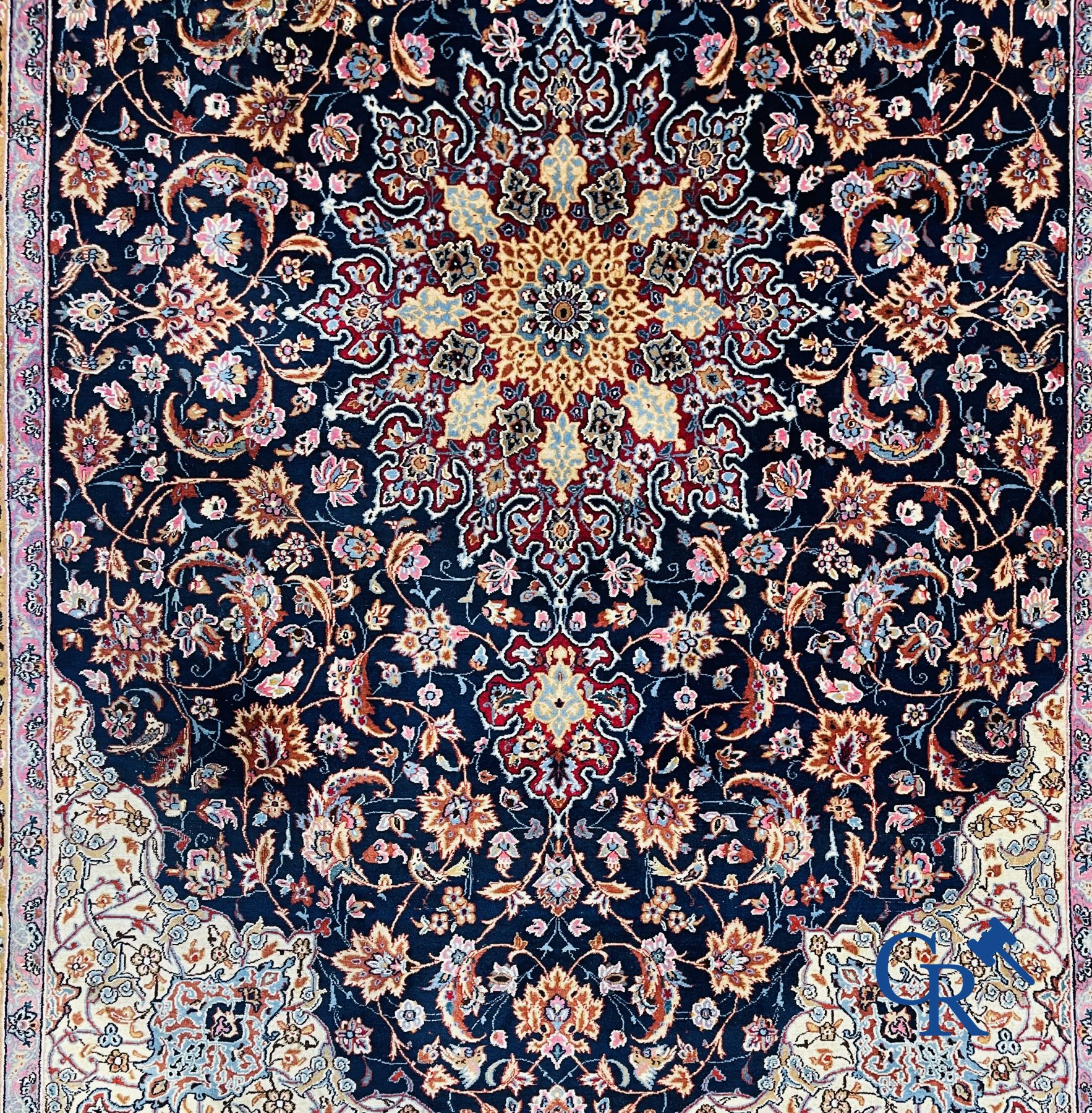 Oriental carpets: Isfahan, Iran. Large hand-knotted Persian carpet.