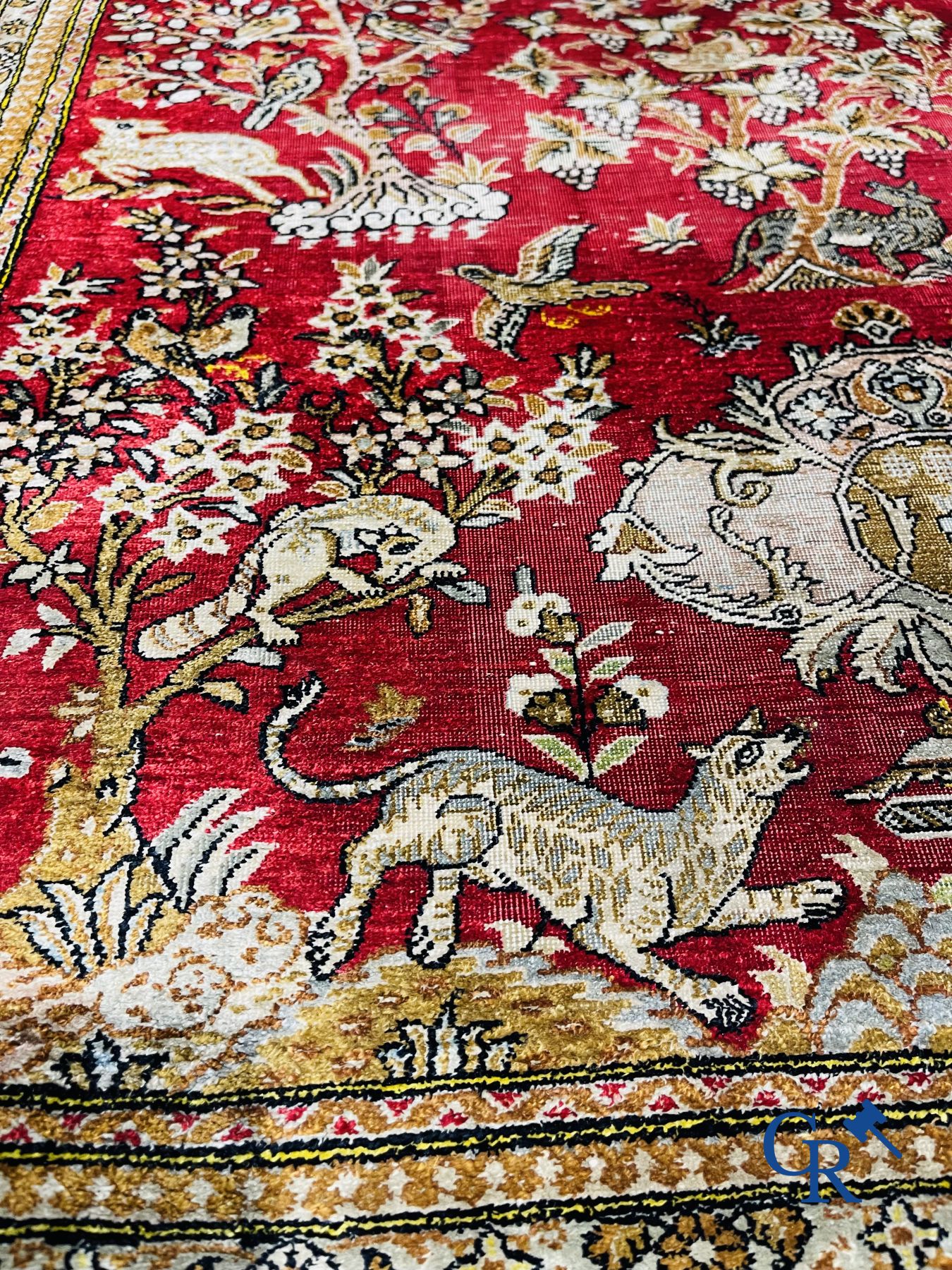 Oriental carpets: Ghoum. 2 Oriental carpets in silk.