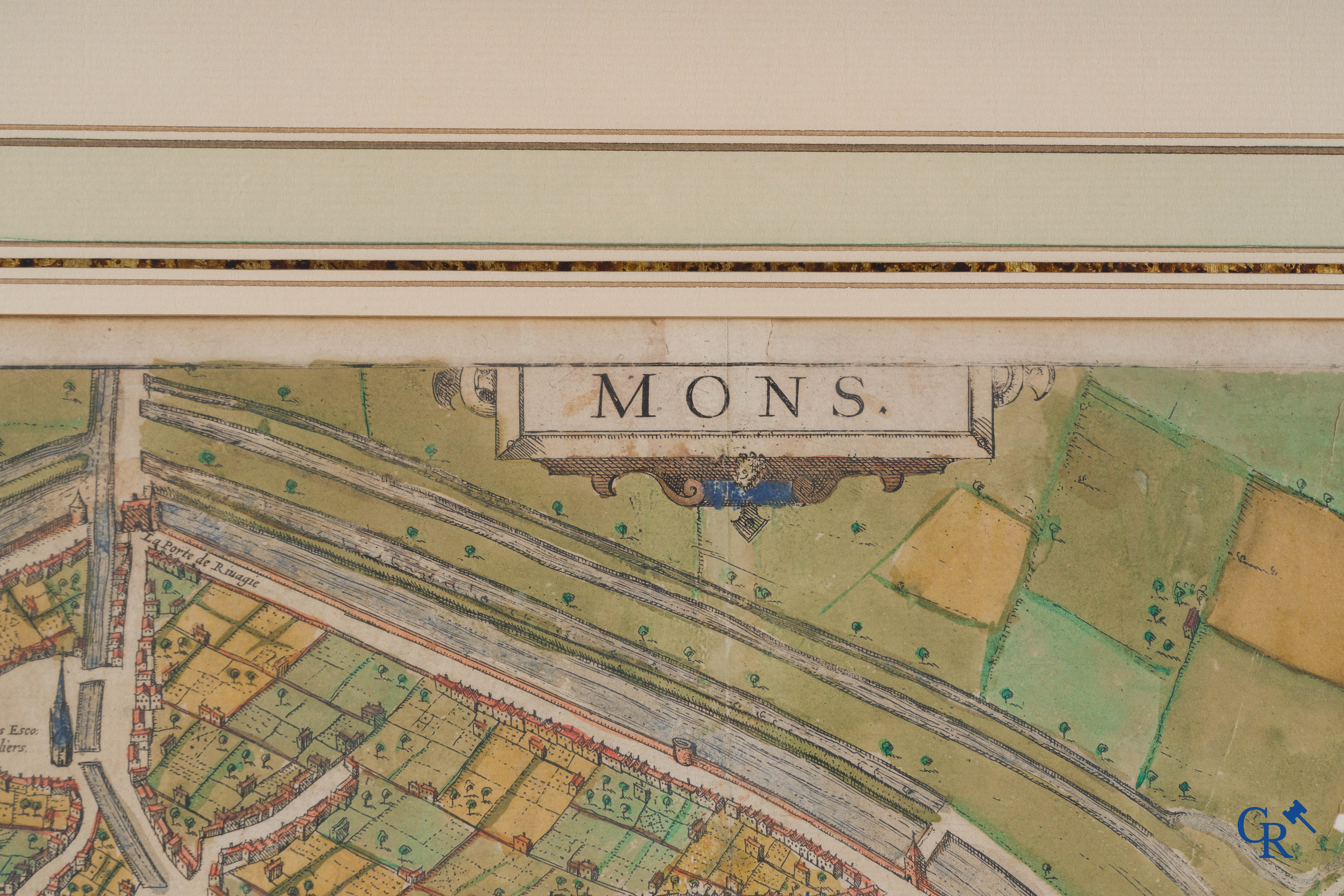 2 Hand-coloured maps of the city of Mons and Tournai.