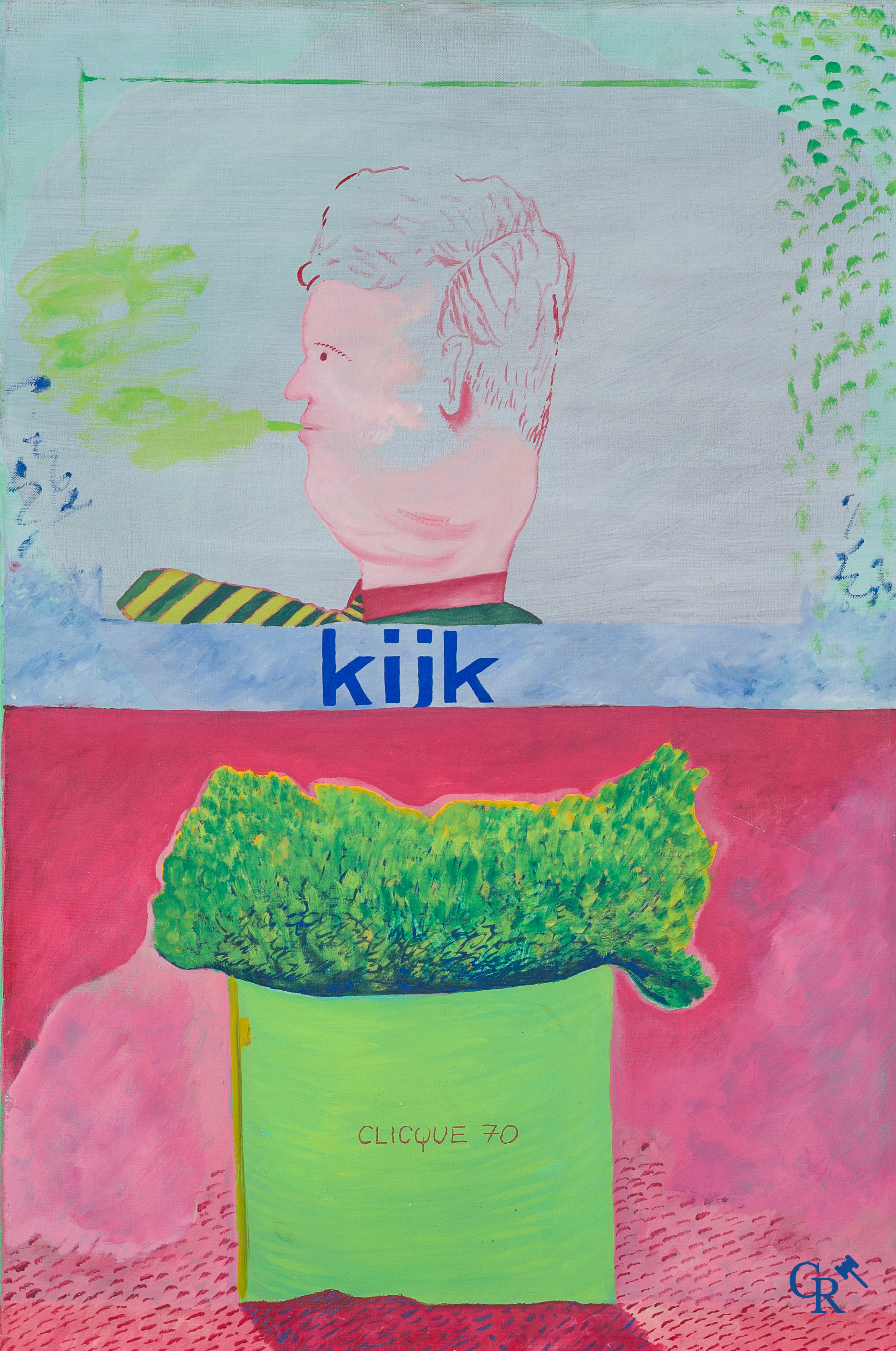 Robert Clicque (1945) "Kijk" huile sur toile. 1970.