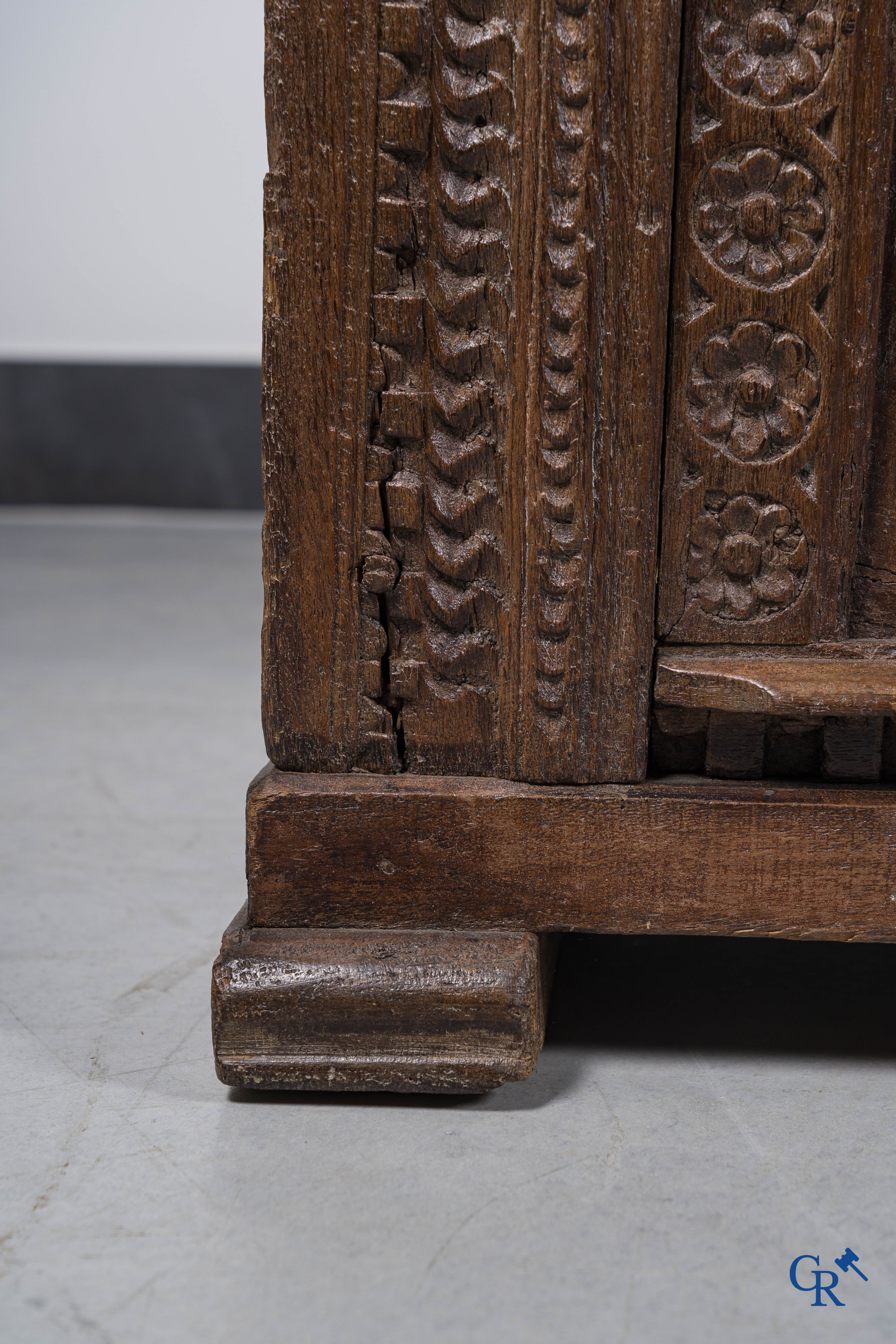 Antique wooden trunk, 18th century.