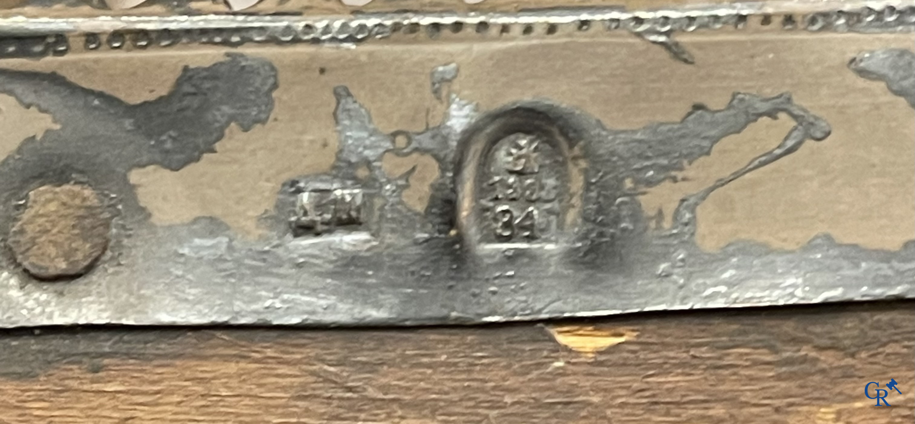 Russisch werk. De geboorte van Jezus. Grote Russische icoon met zilver oklad. Zilvergehalte 84 en gedateerd 1883.