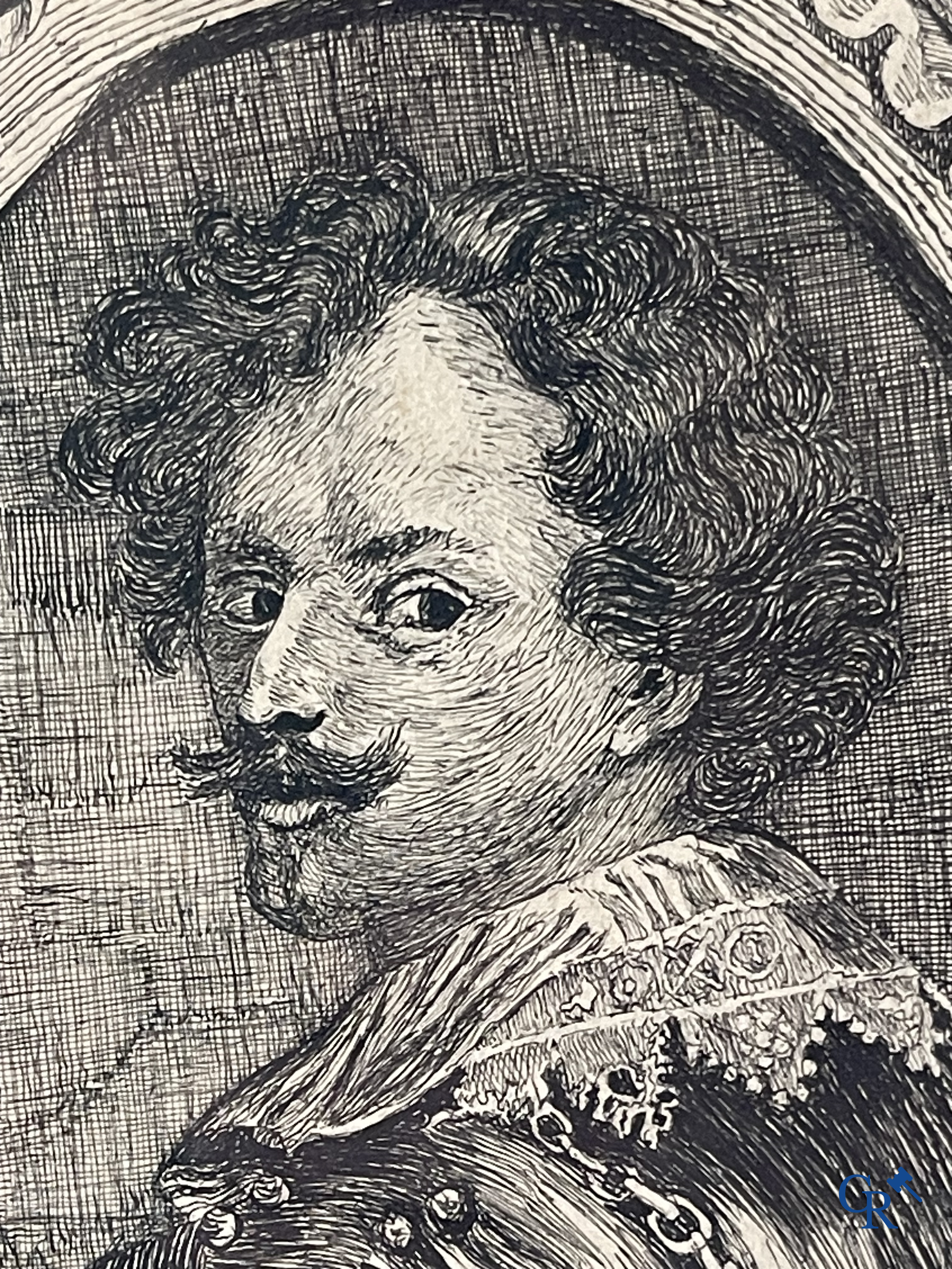 Une paire de portraits d'après Rembrandt Van Rijn, huile sur panneau, On y joint 2 dessins à la plume. XIXème siècle.