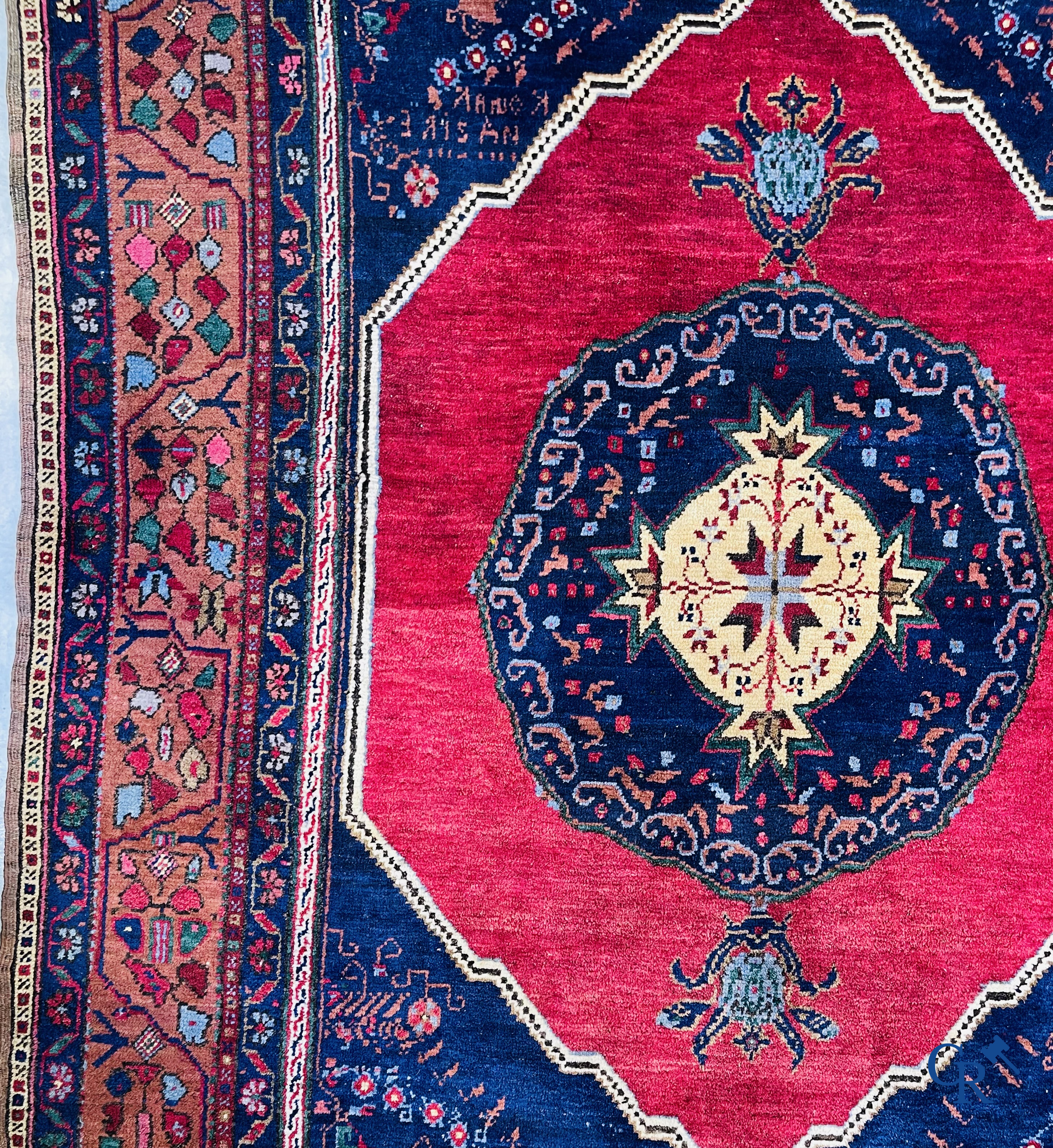 Oriental carpets, 2 antique hand-knotted Oriental carpets.