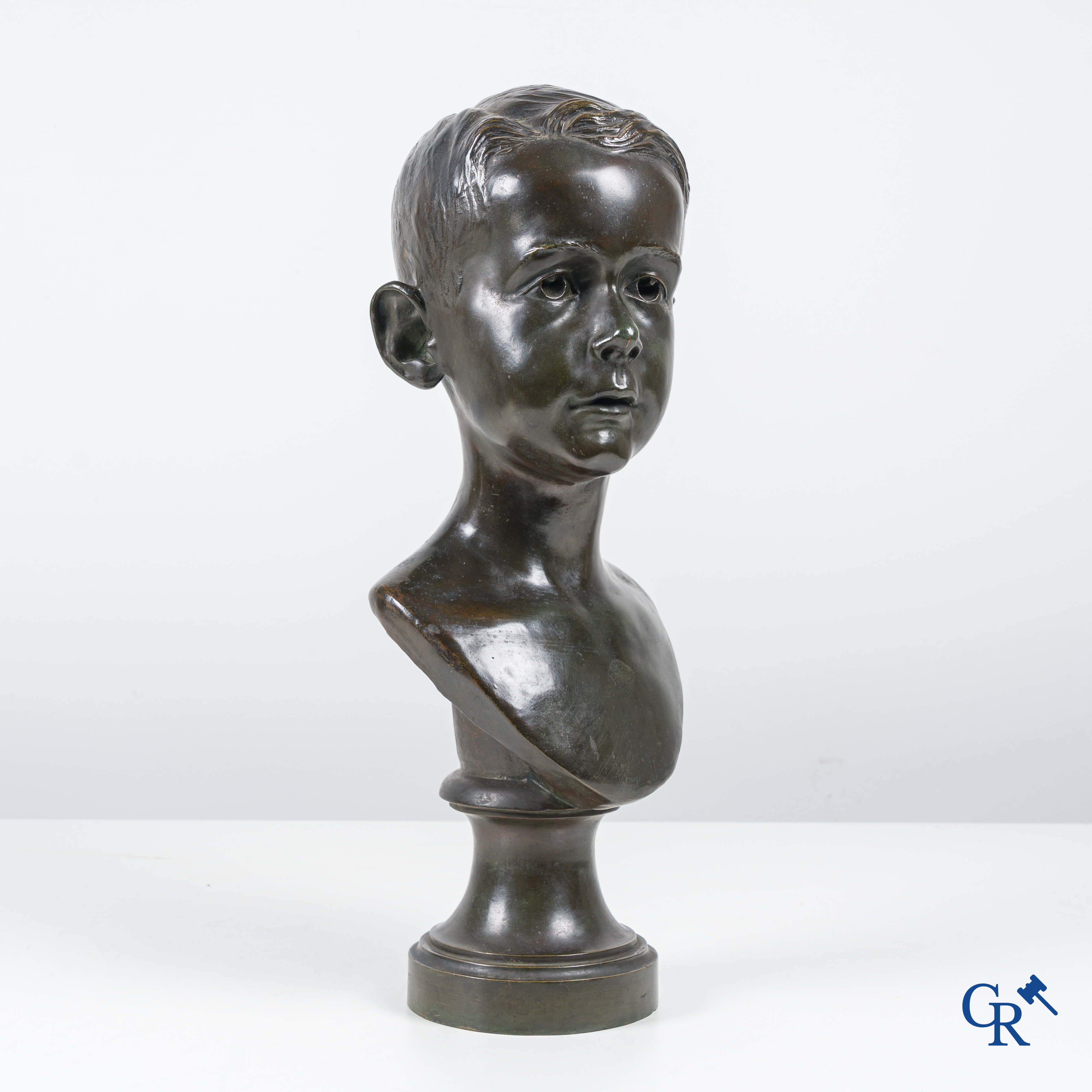 R. De La Boulaye, Bronze bust of a young man. Signed and dated 1913.