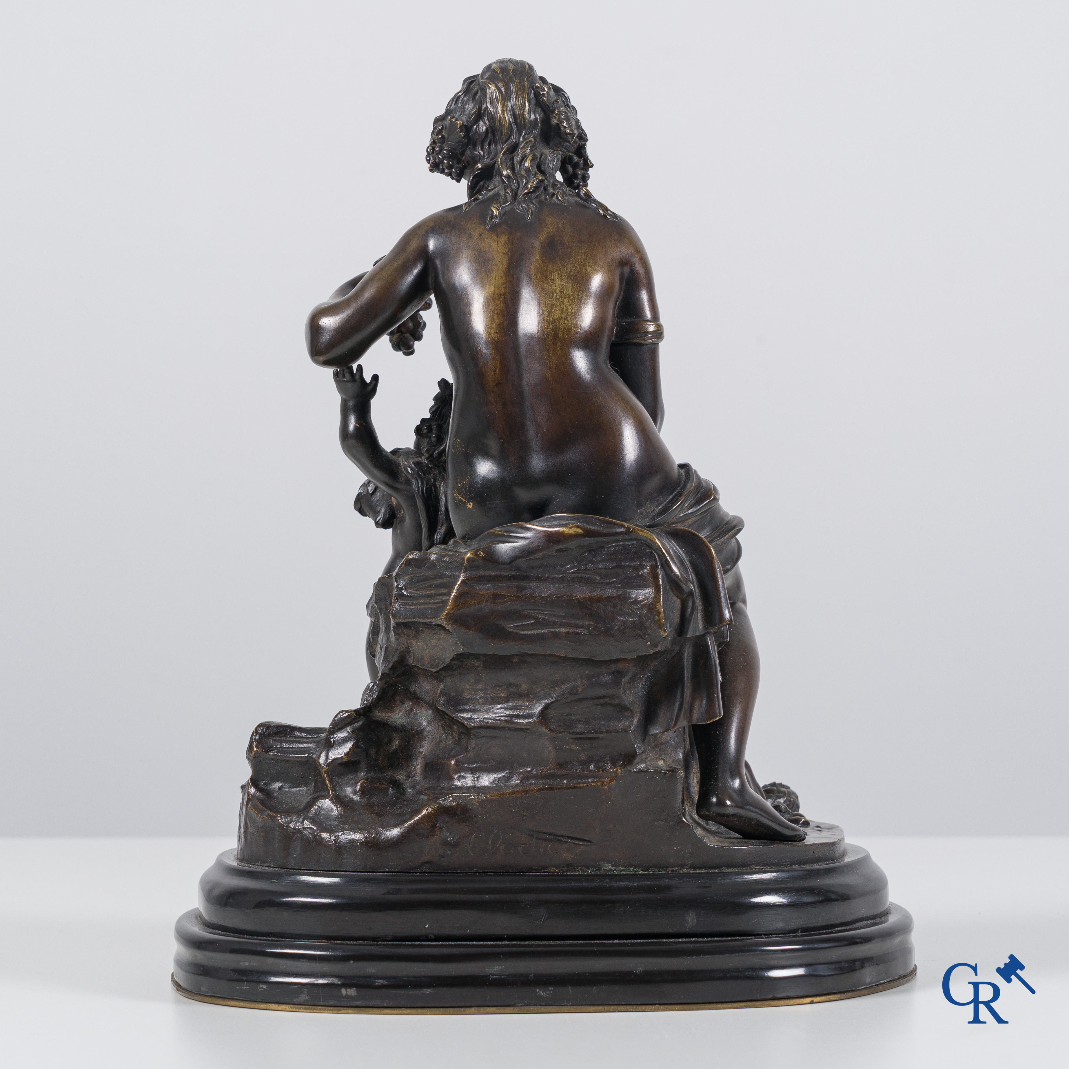 Clodion. A bronze statue with a typical performance to Clodion. Signed.