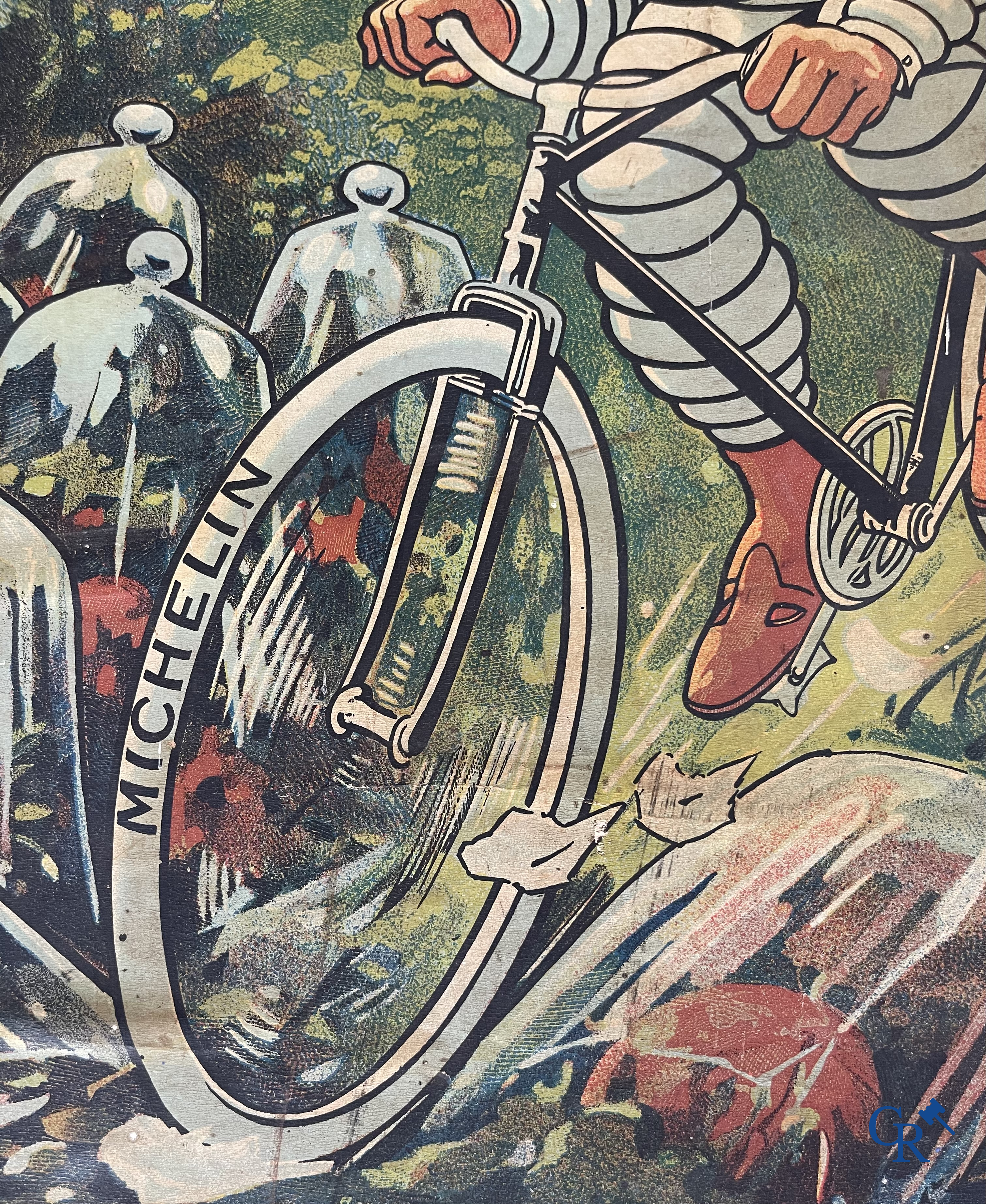 Léon Hingre (1860-1926) Pneu Vélo Michelin. Prachtige affiche voor fietsbanden Michelin. Circa 1910.
