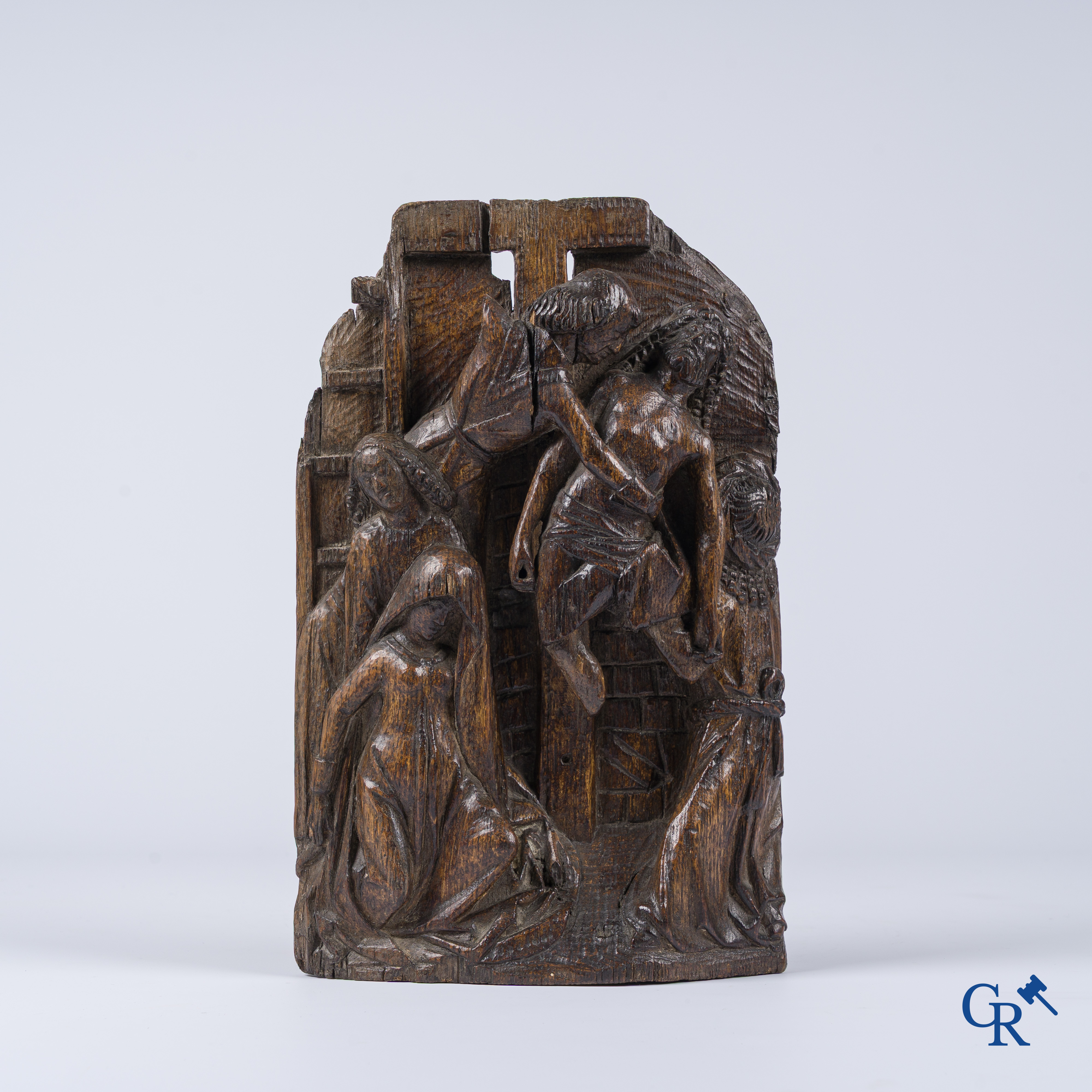 Retabelfragment, De Kruisafname, eikenhout. 16e eeuw.