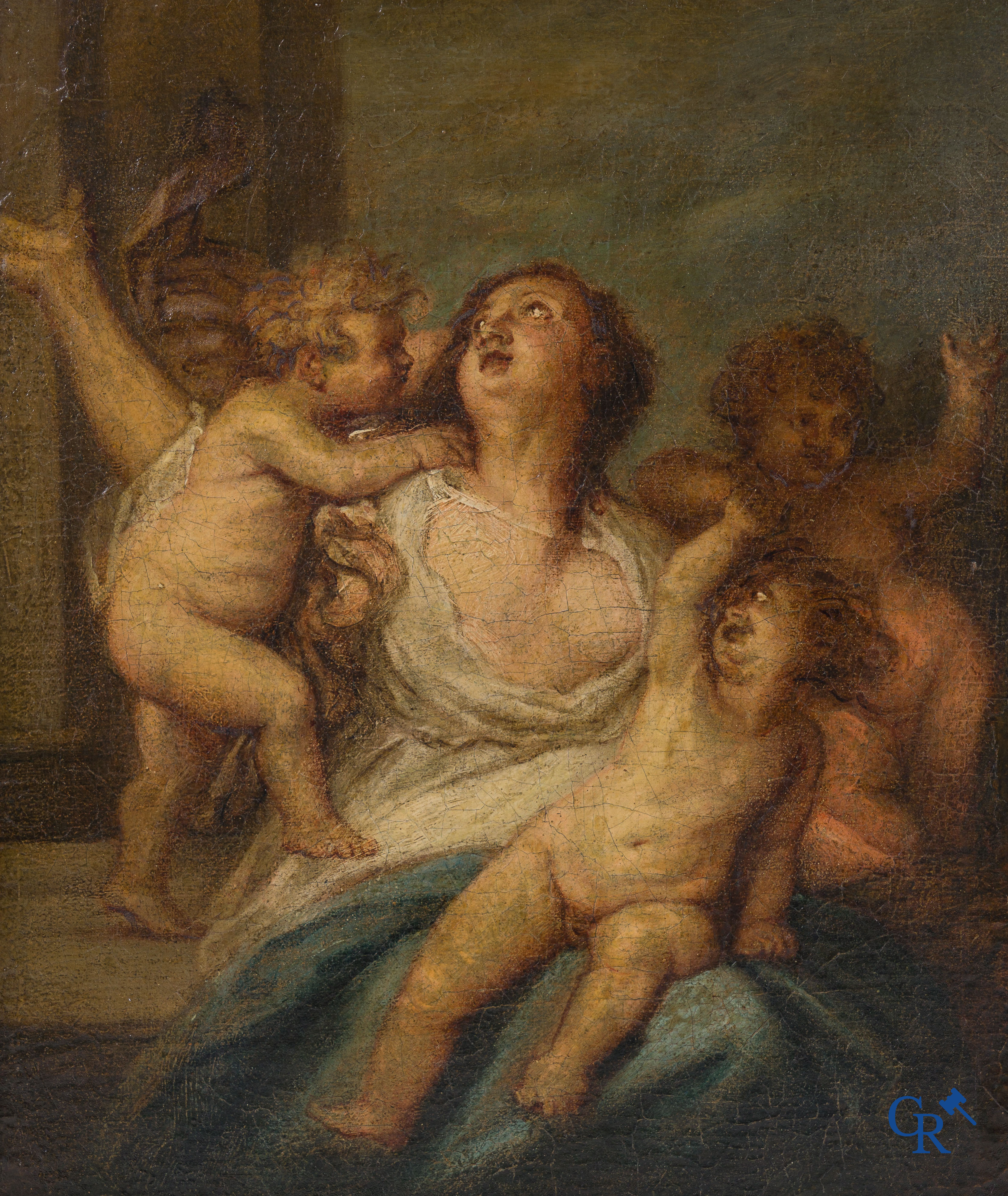 École flamande, d'après Anthony Van Dijck. "La Charité" Huile sur toile. XVIIIe siècle.