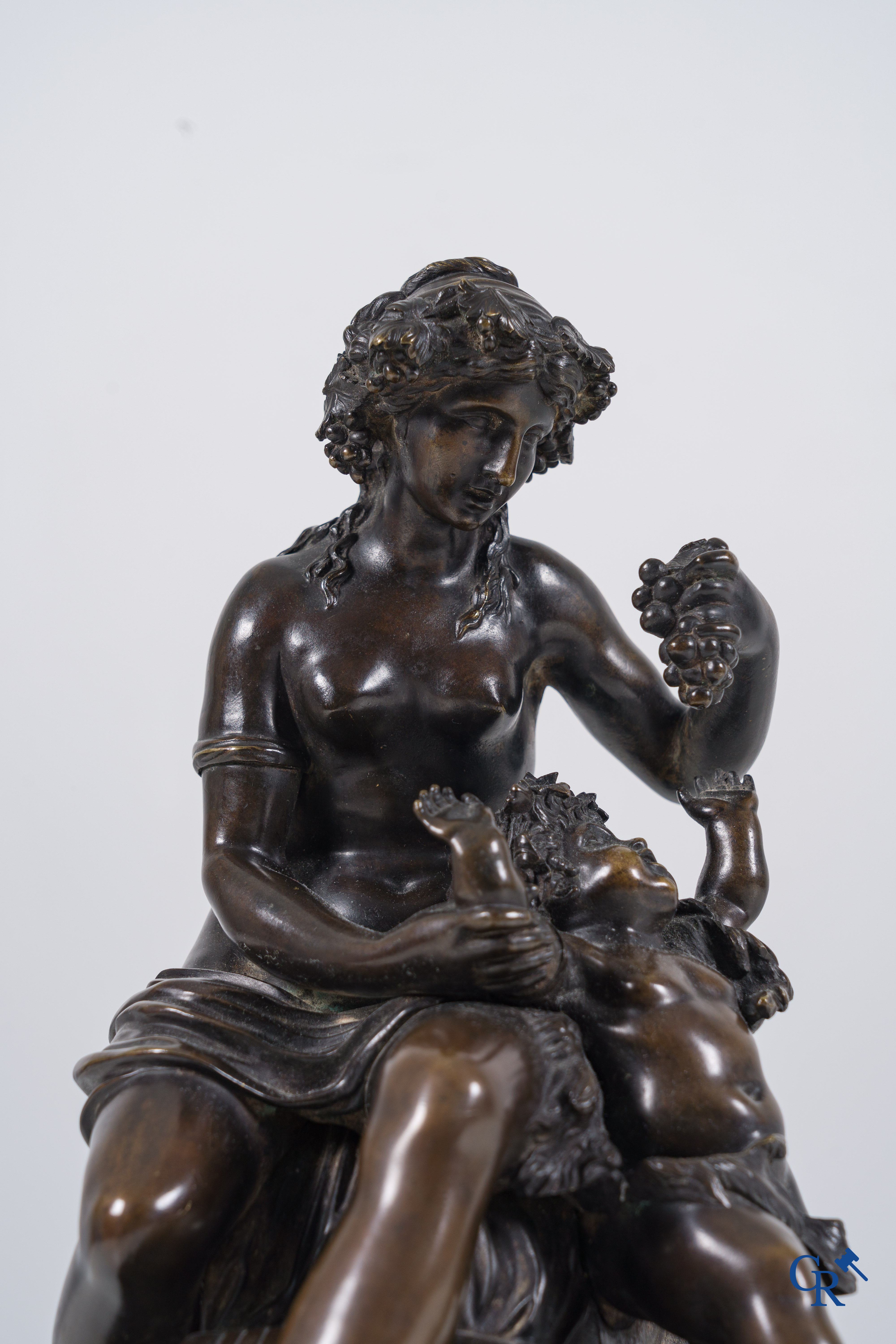 Clodion. A bronze statue with a typical performance to Clodion. Signed.