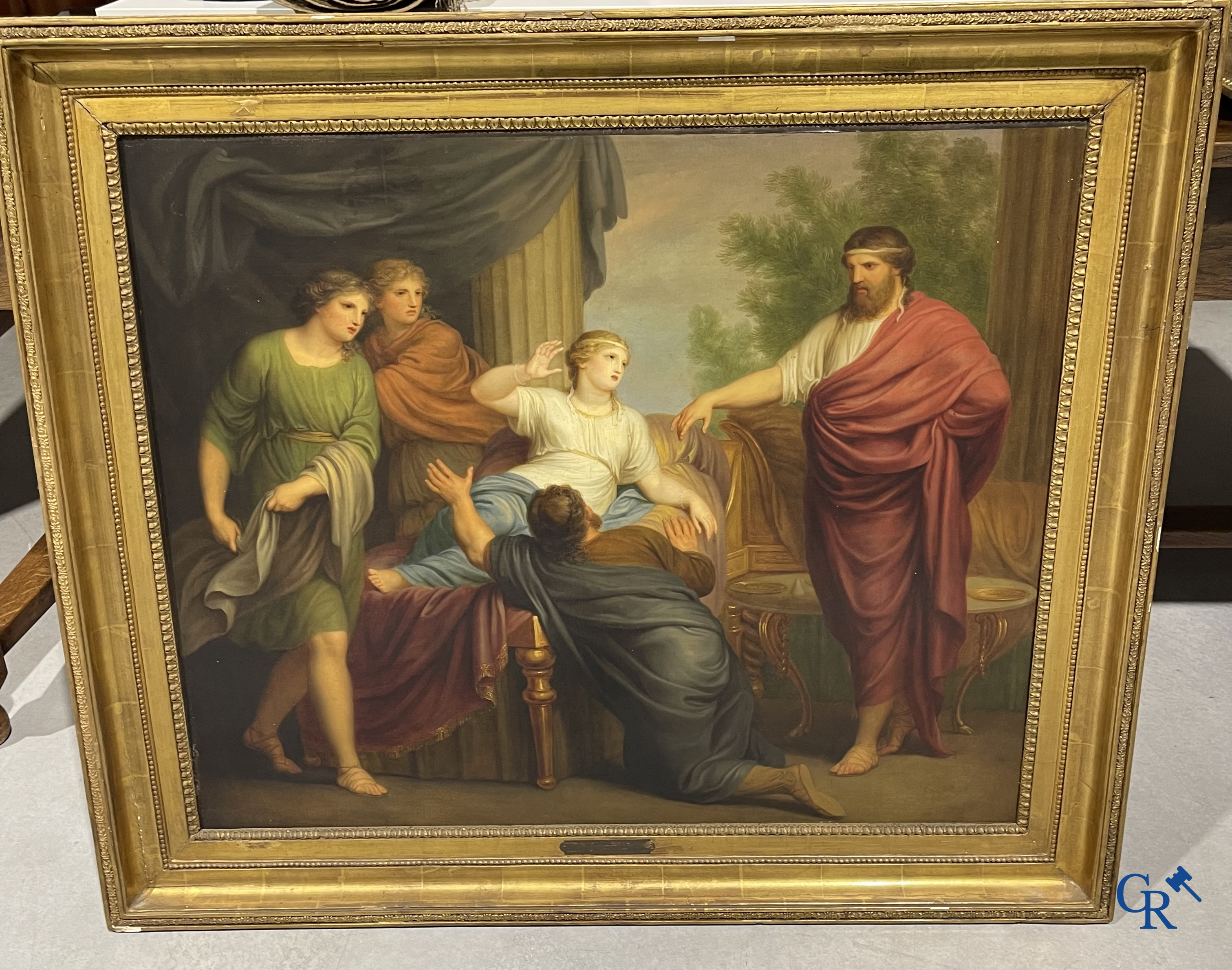 Andries Cornelis Lens (1739-1822) Olie op doek. Schilderij in de typische neoklassieke stijl.