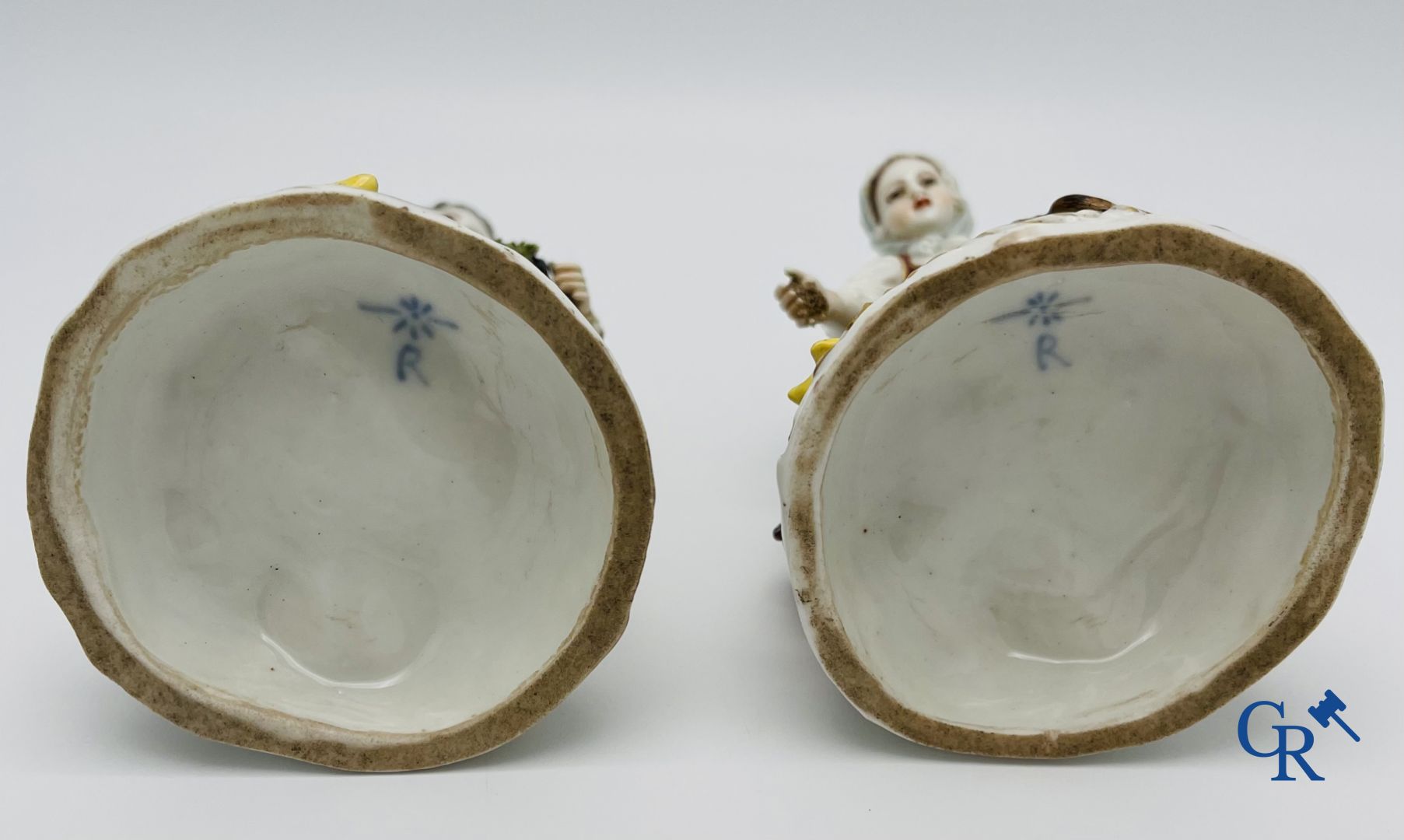 Volkstedt Rudolstadt: 3 groups in fine porcelain.