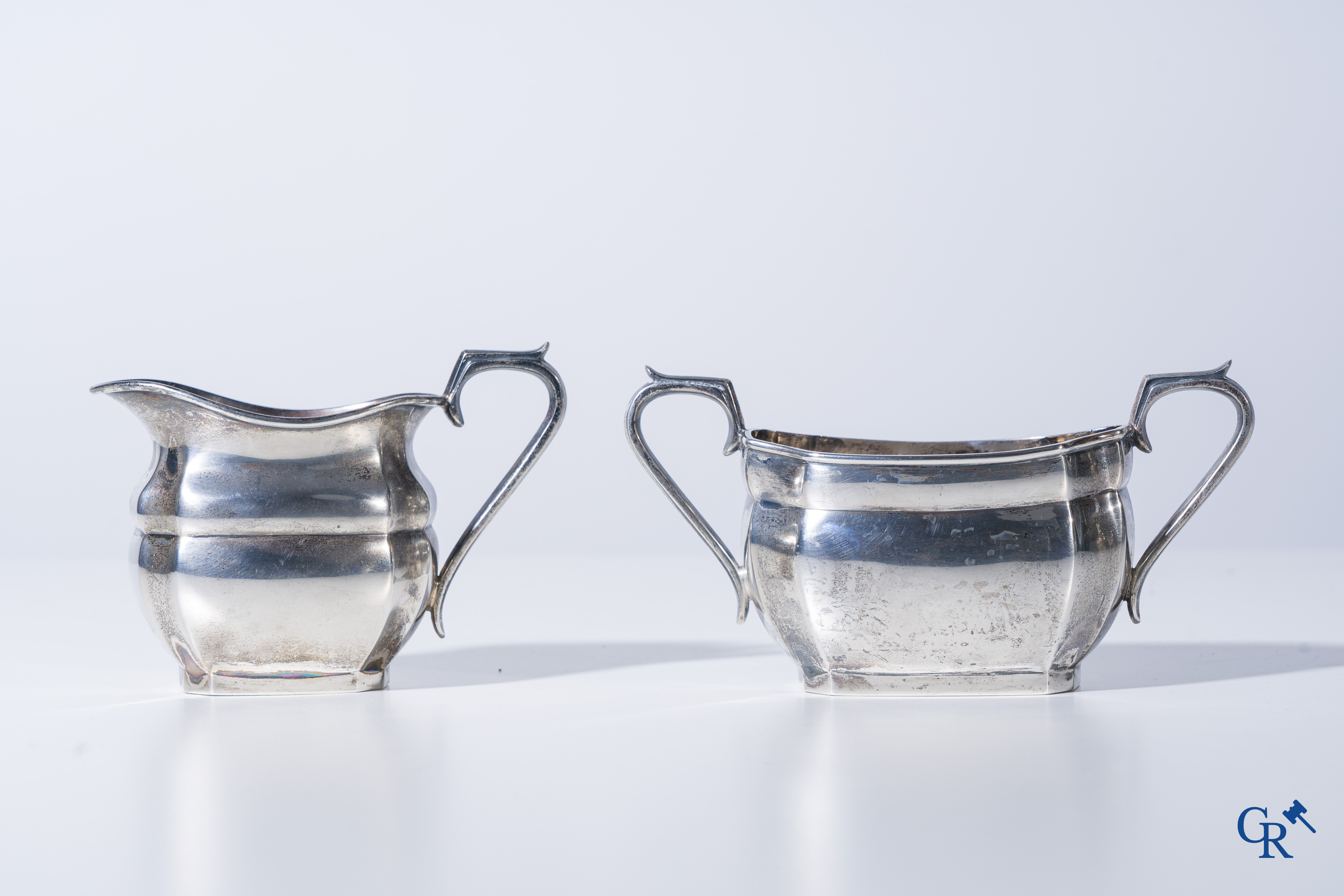 Silver: Mills Brussels, 4 pieces of a coffee and tea set in silver (900°/00).