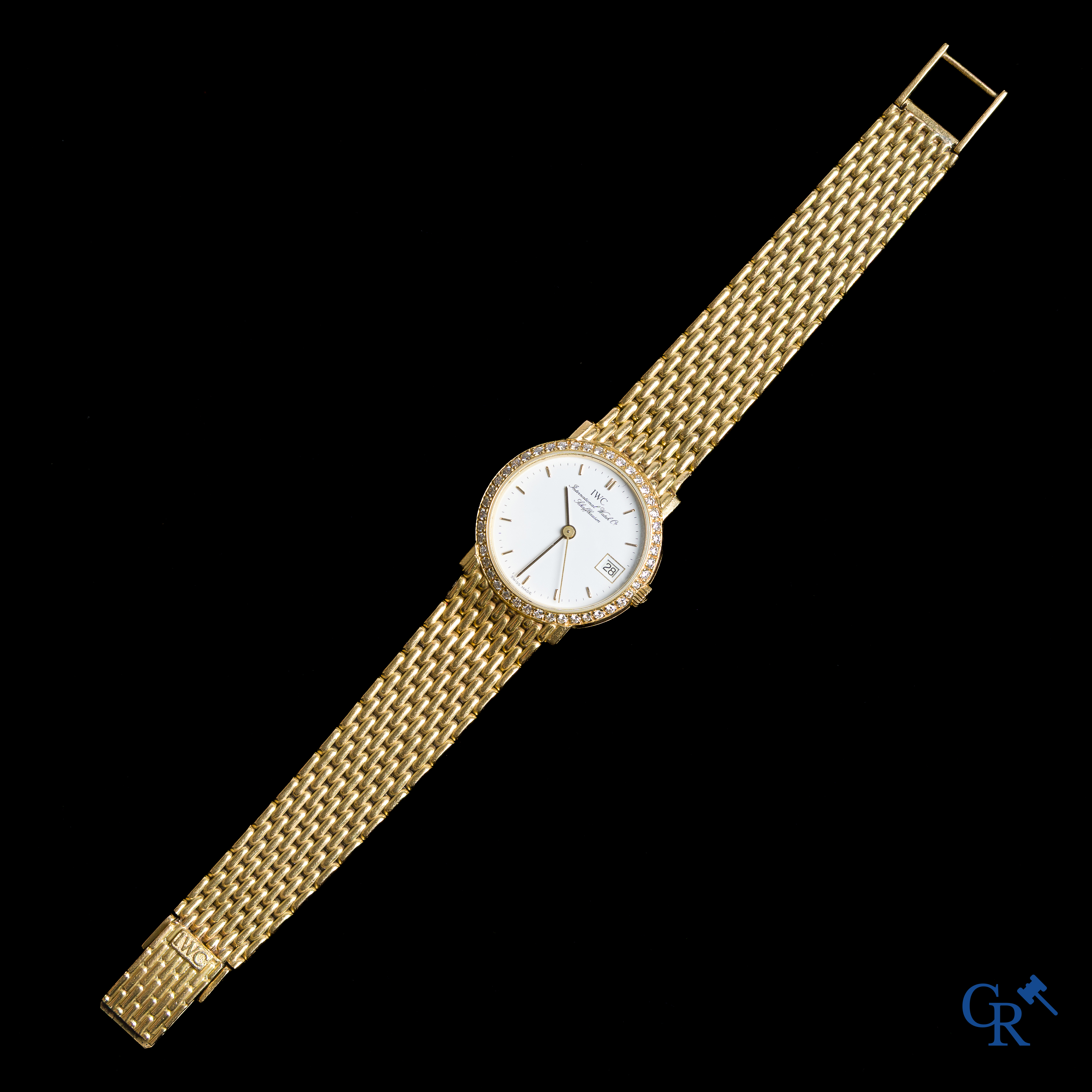 Uurwerken. IWC, International Watch Company, Schaffhausen. Damespolshorloge in goud 750°/00.