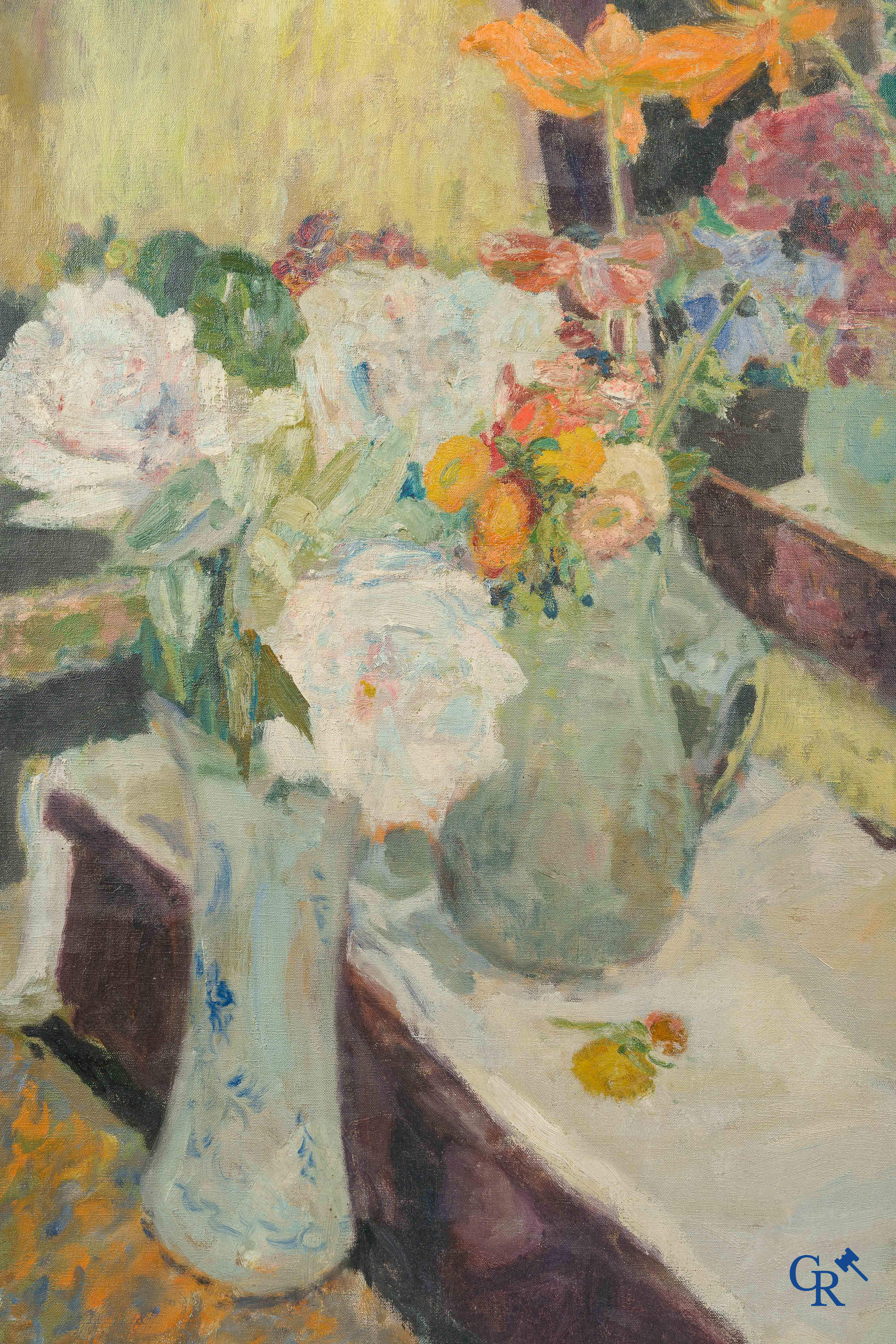 Armand Apol (1879-1950) Bloemenstilleven. Olie op doek. Linksonder gesigneerd en gedateerd 1921.