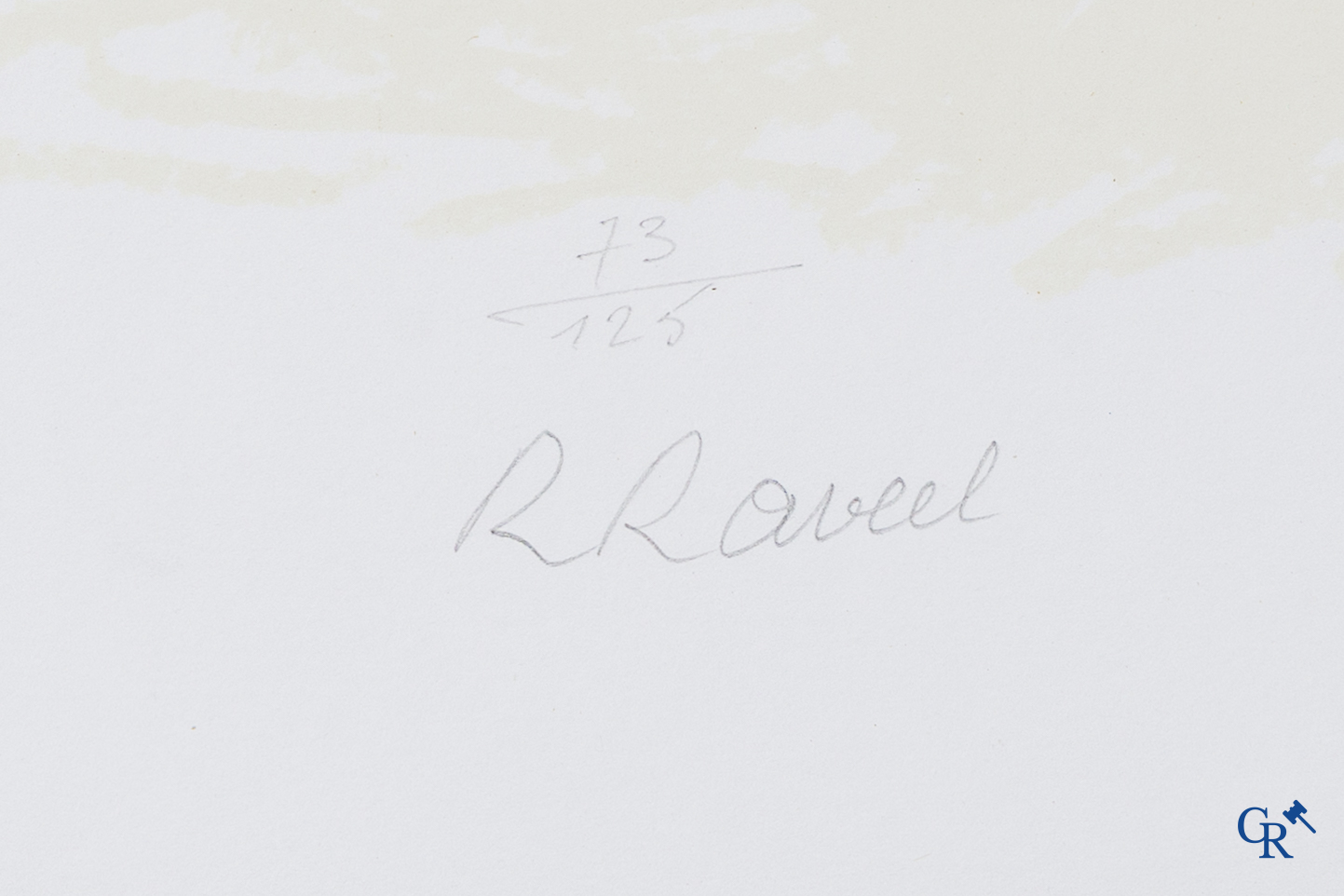 Roger Raveel (1921-2013)(*) "Toen zat zij aan een tafel". Grote kleurenzeefdruk. Genummerd 73/125.