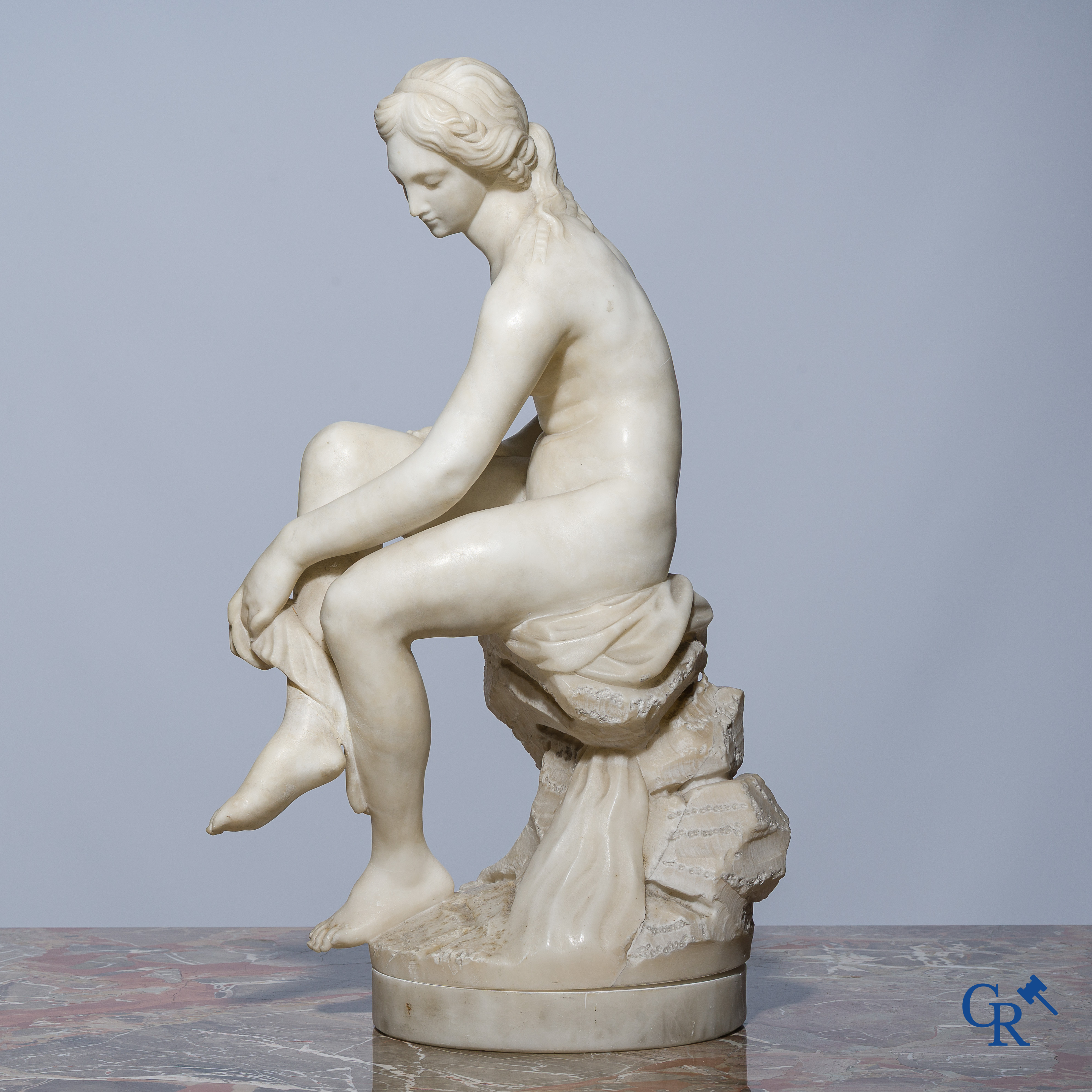 Naar Falconet. Badende Diane. Sculptuur in alabast. 19de eeuw.