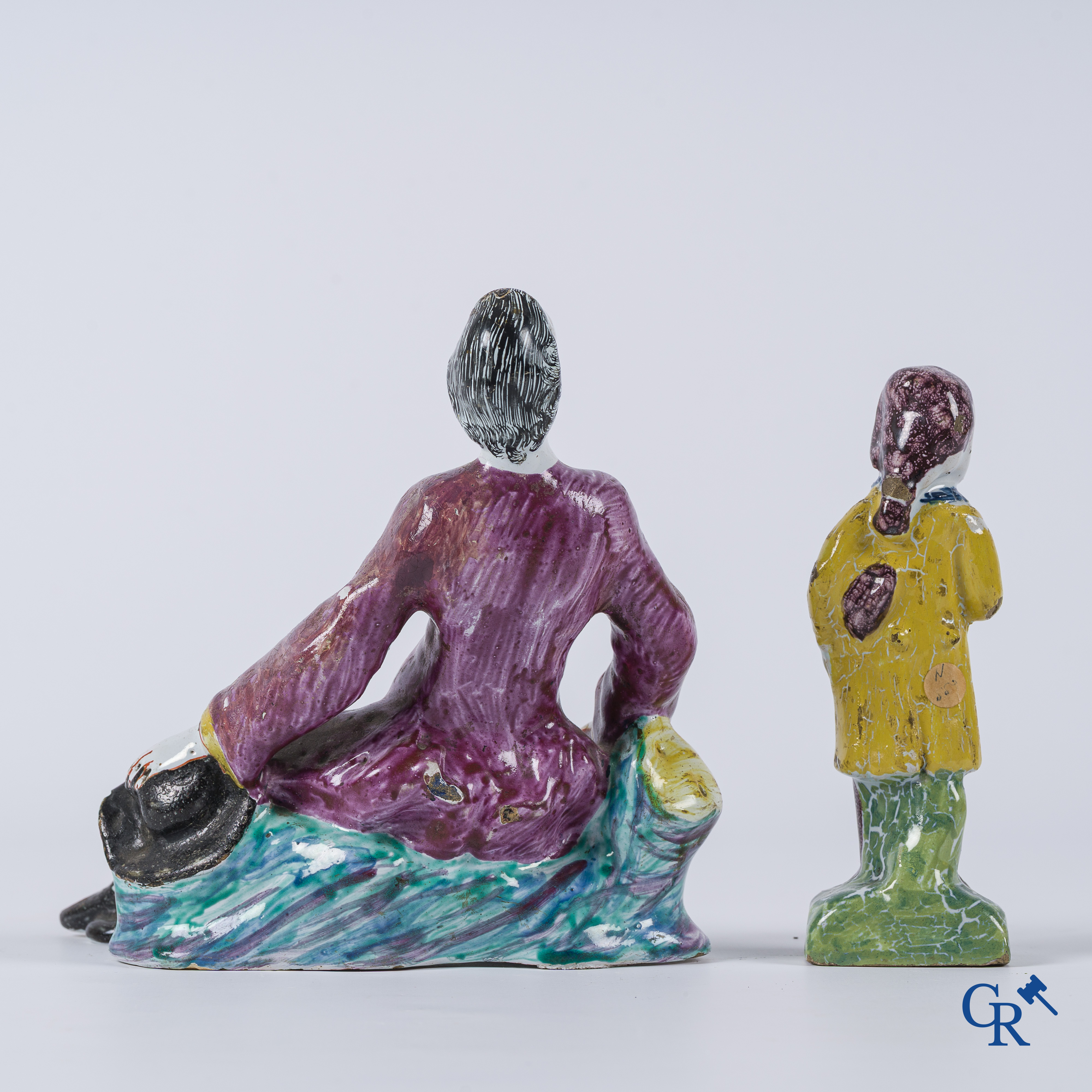 Earthenware. 2 form pieces in 18th century faience, most probably Holland, Delft.