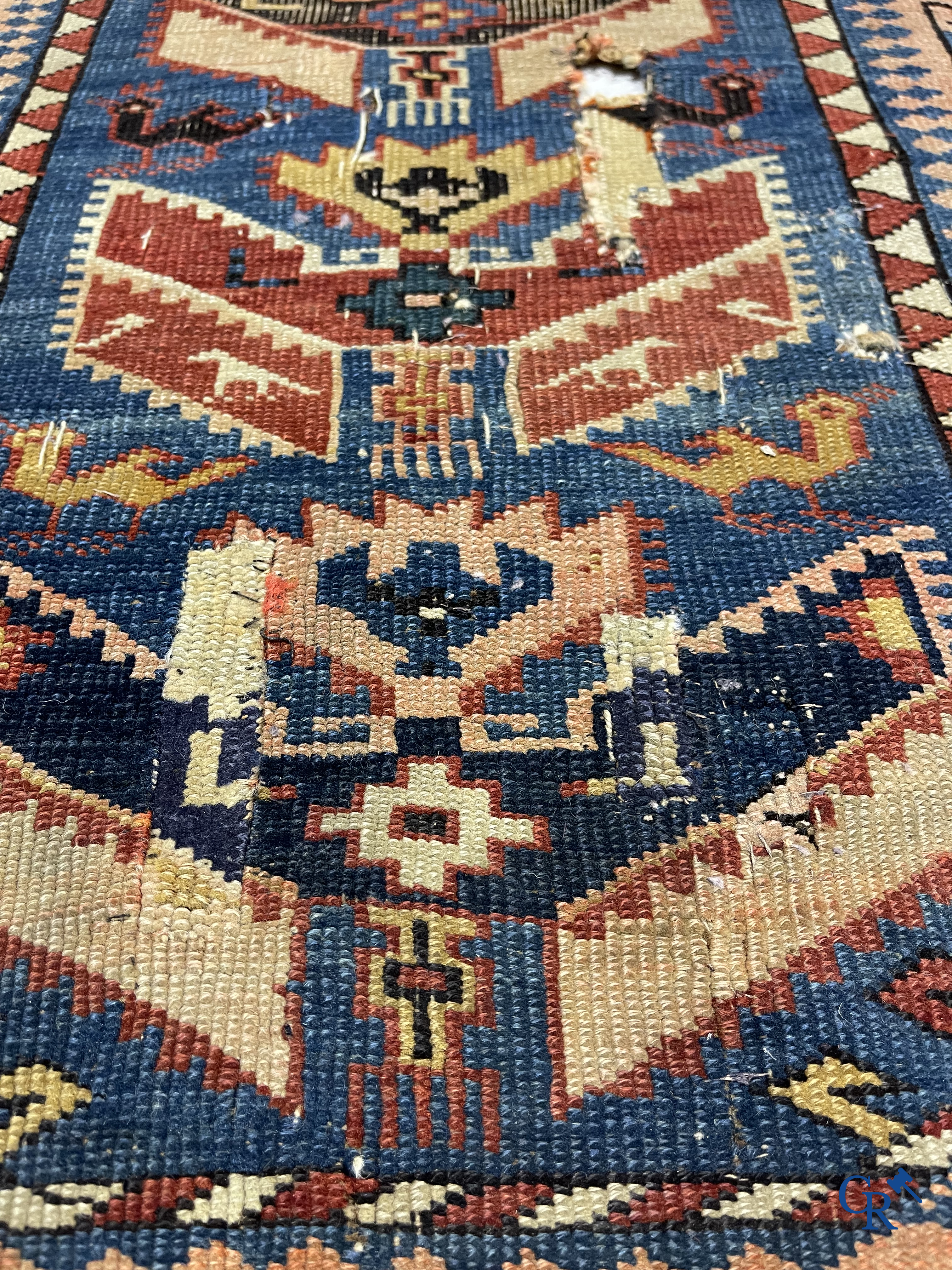 Oosterse tapijten. Antiek handgeknoopt Kaukasisch tapijt. Kuba.
