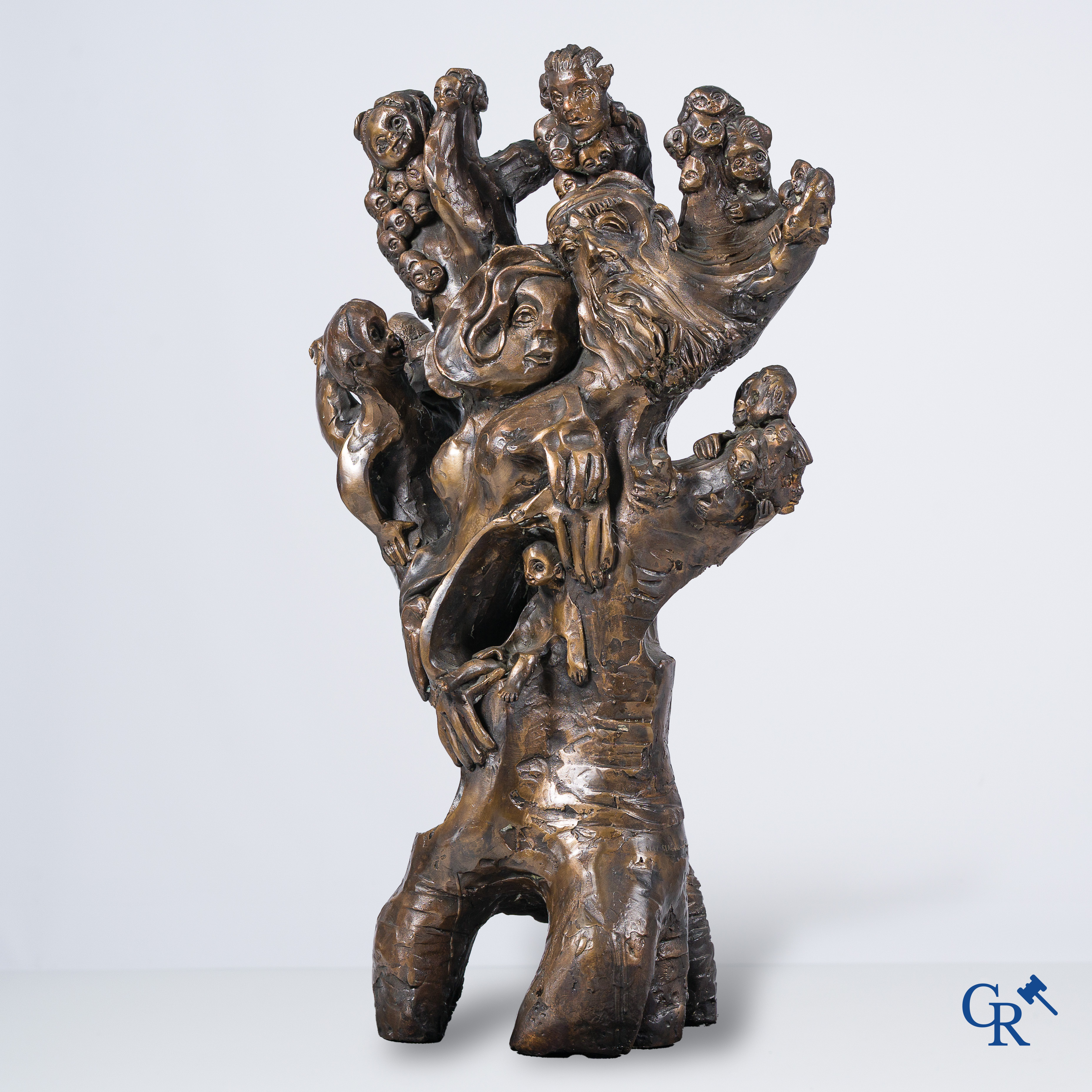 May Claerhout (1939-2016)(*) "De stamboom" Uitzonderlijk grote brons sculptuur. Gesigneerd.