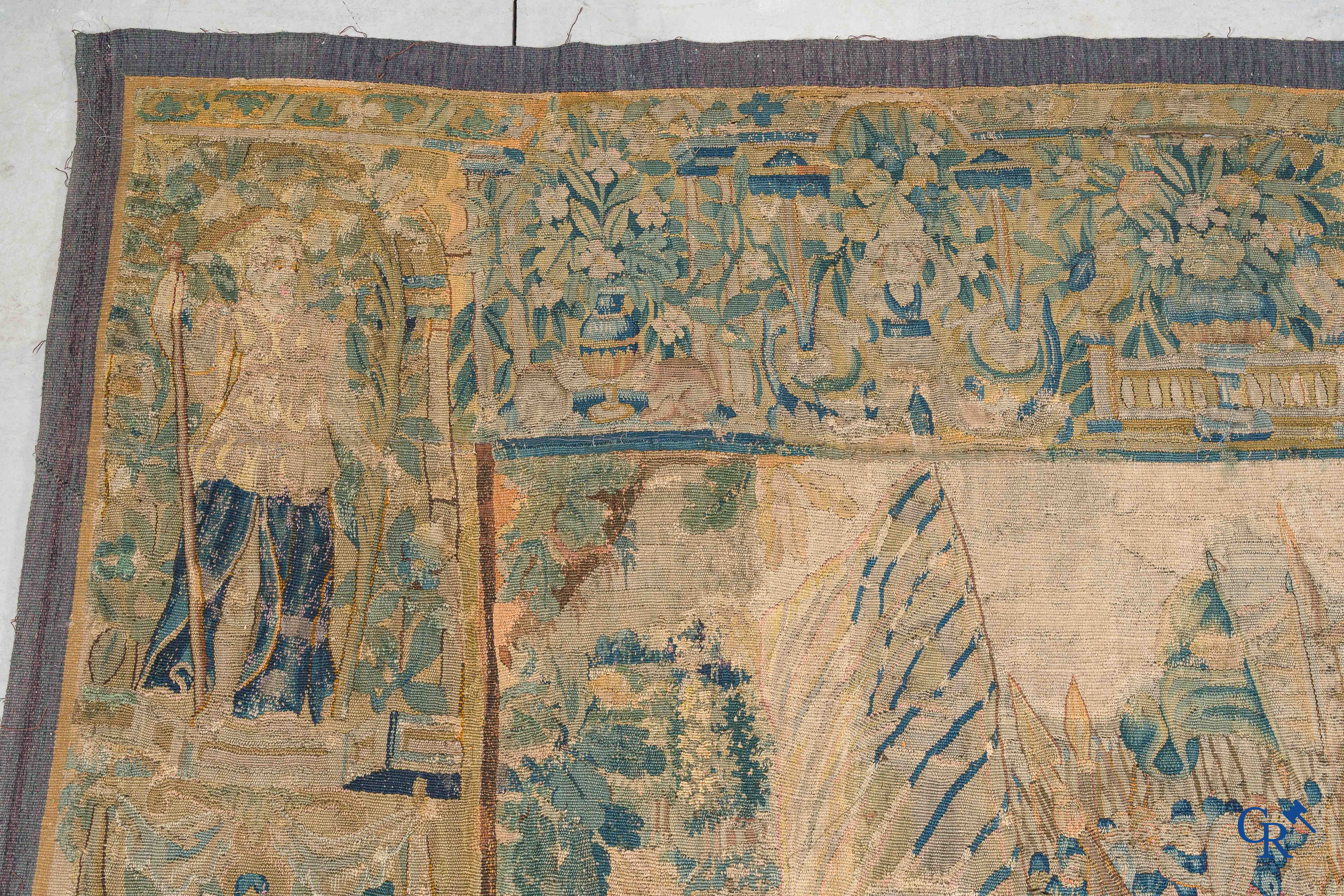 Groot wandtapijt of verdure. Vlaanderen, circa 1700.