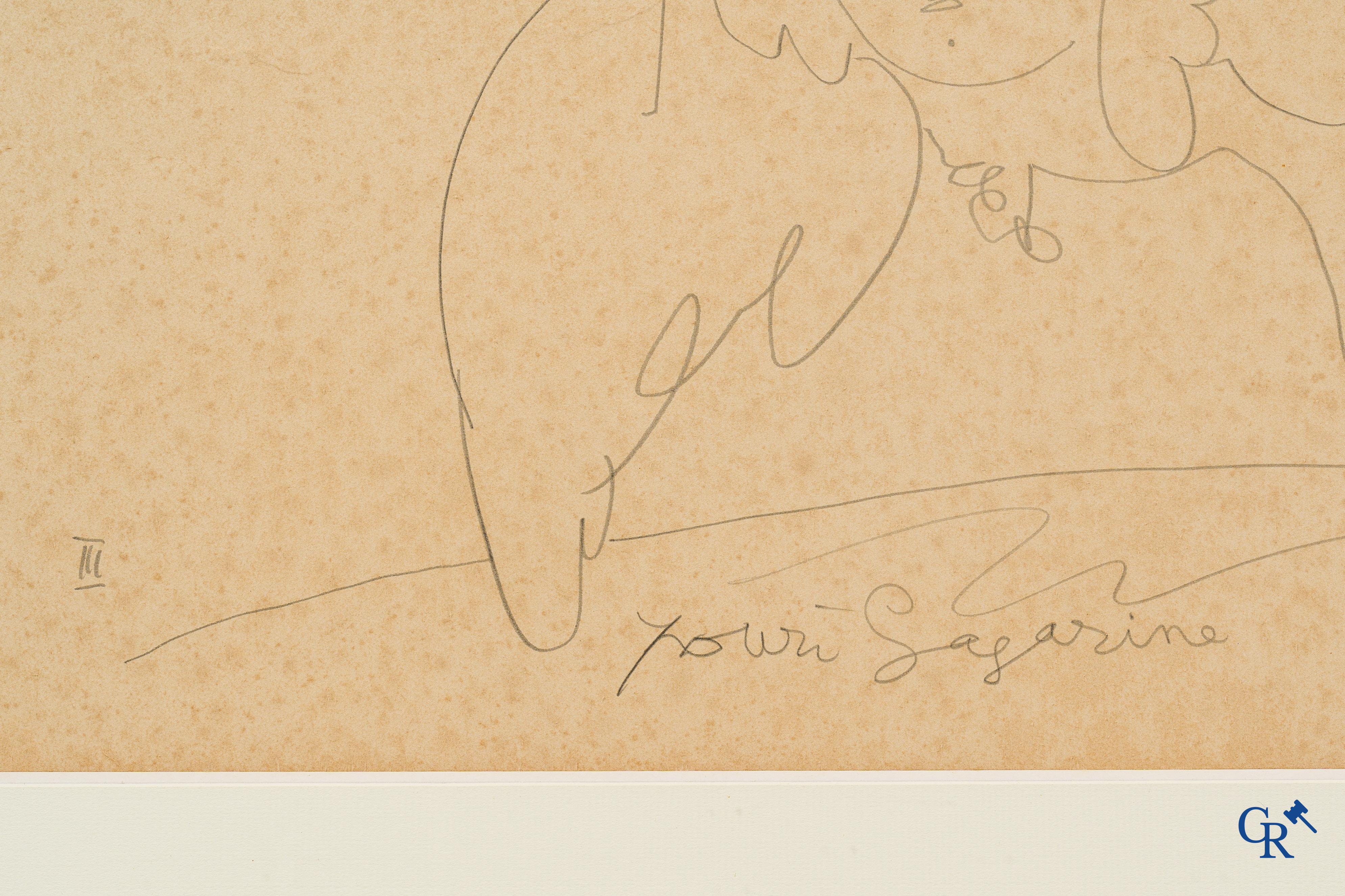 Pablo Picasso (1881-1973)(*) Youri Gagarine. Lithographie, naar een tekening gedateerd 16/4/61.