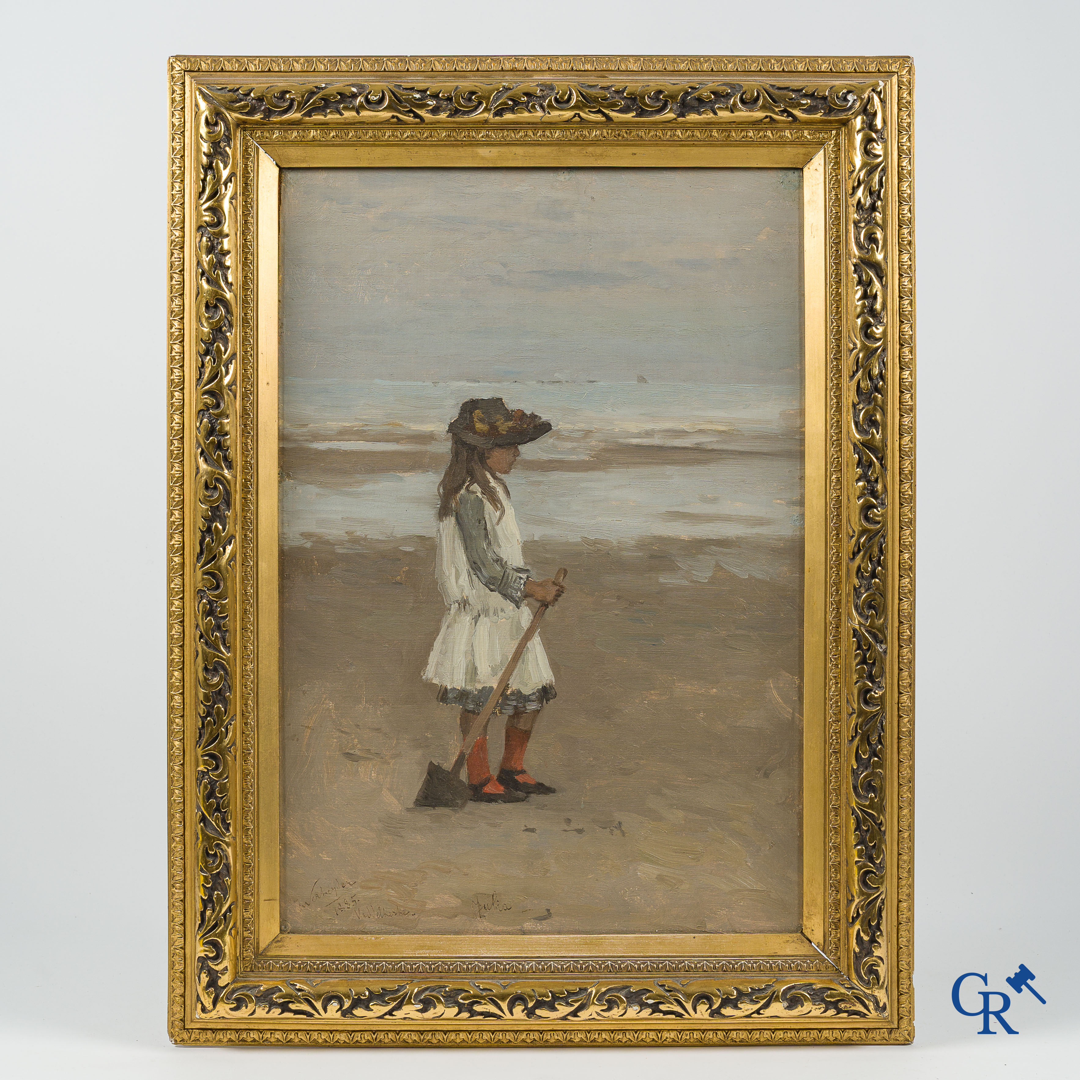 Isidore Verheyden (1846-1905) "Julia" Linksonder gesigneerd en gedateerd. Middelkerke, 1885.