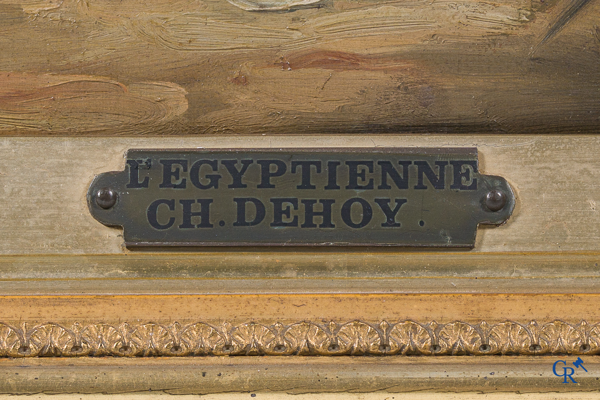 Charles Dehoy (1872-1940) "l'Egyptienne" Olie op doek, Linksonder gesigneerd.