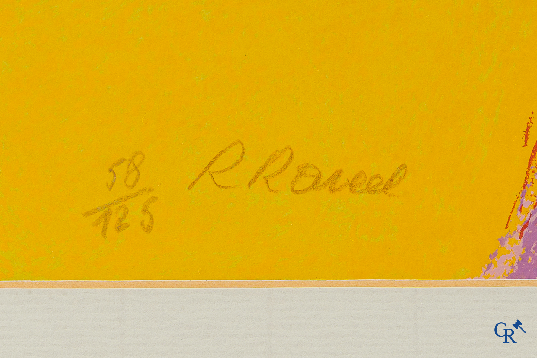 Roger Raveel (1921-2013)(*) "Twee personages in een gloed van licht" Kleurenzeefdruk. Genummerd 58/125.