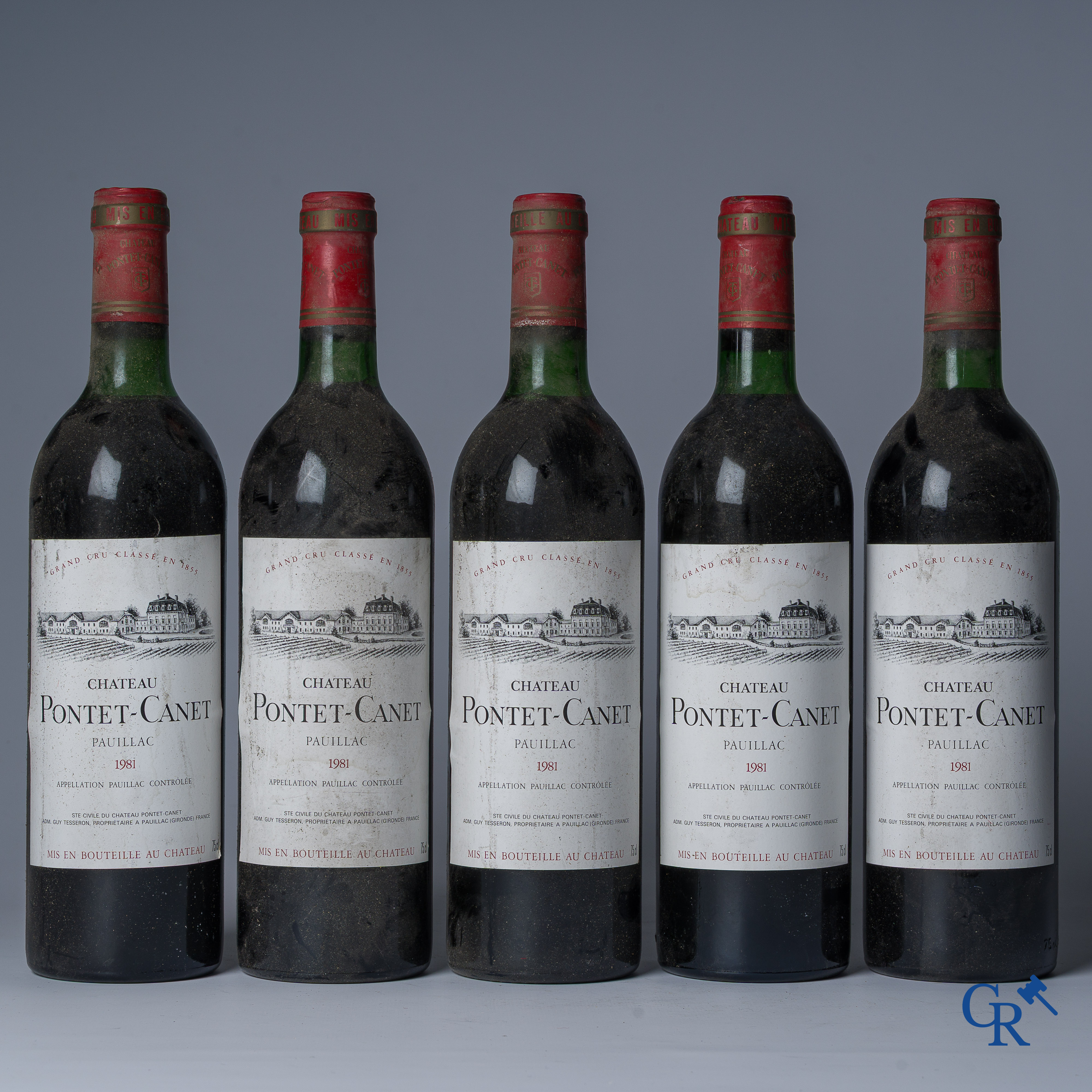 Wijnen. 5 Flessen Château Pontet-Canet 1981, Pauillac. 75 cl. Bordeaux.