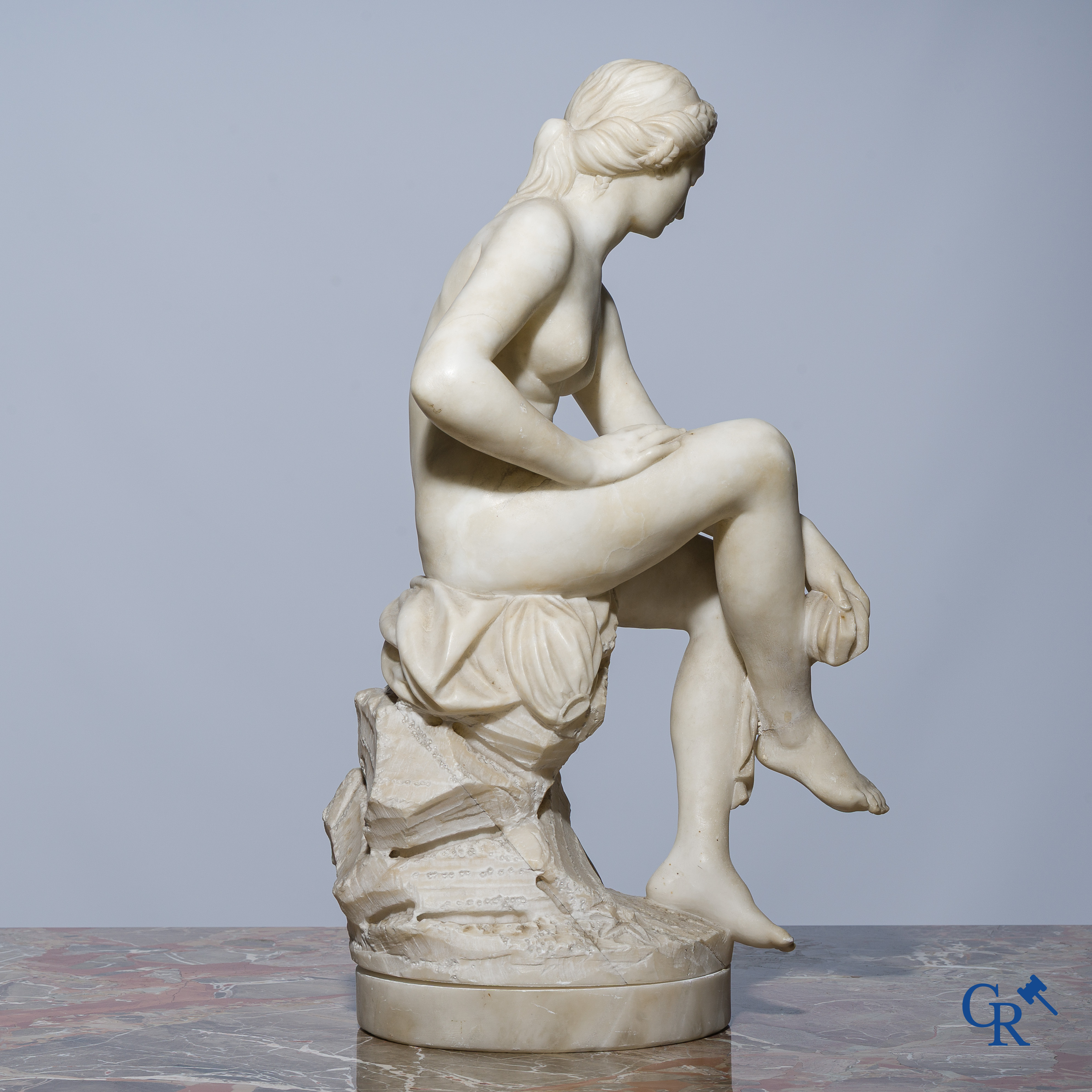 Naar Falconet. Badende Diane. Sculptuur in alabast. 19de eeuw.
