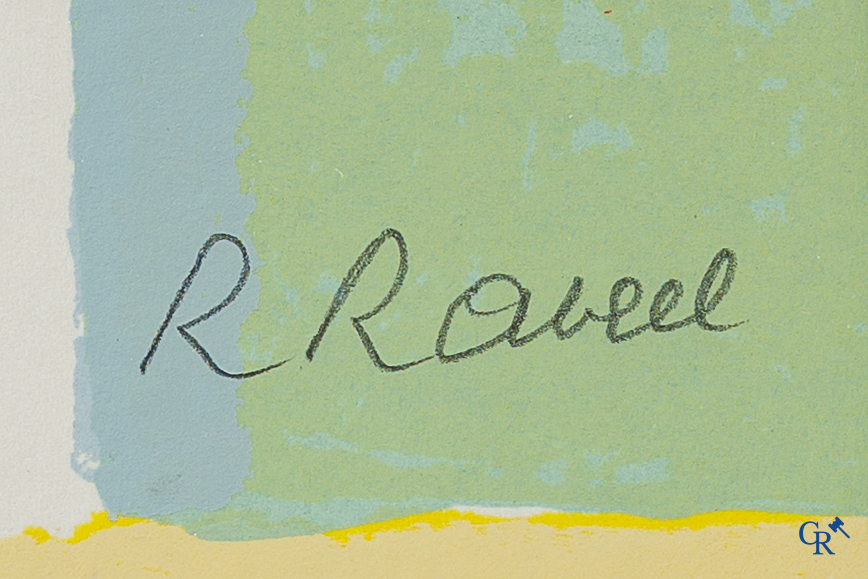Roger Raveel (1921-2013)(*) "Vader en zoon" Kleuren lithografie. Gesigneerd en genummerd 106/125.