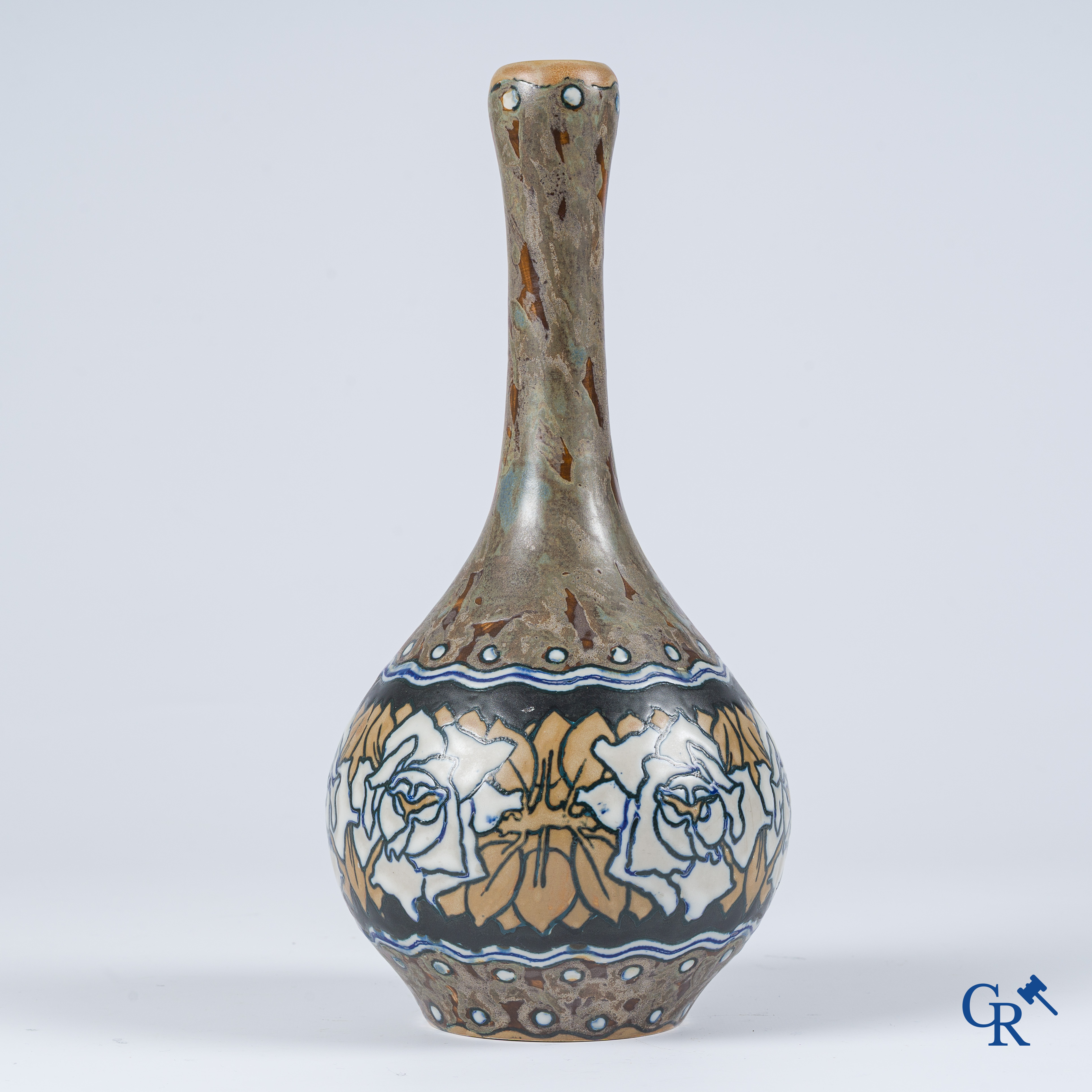 Charles Catteau (1880-1966) Keramis. Art Deco vaas in Grès. Decor 622. Circa 1925.