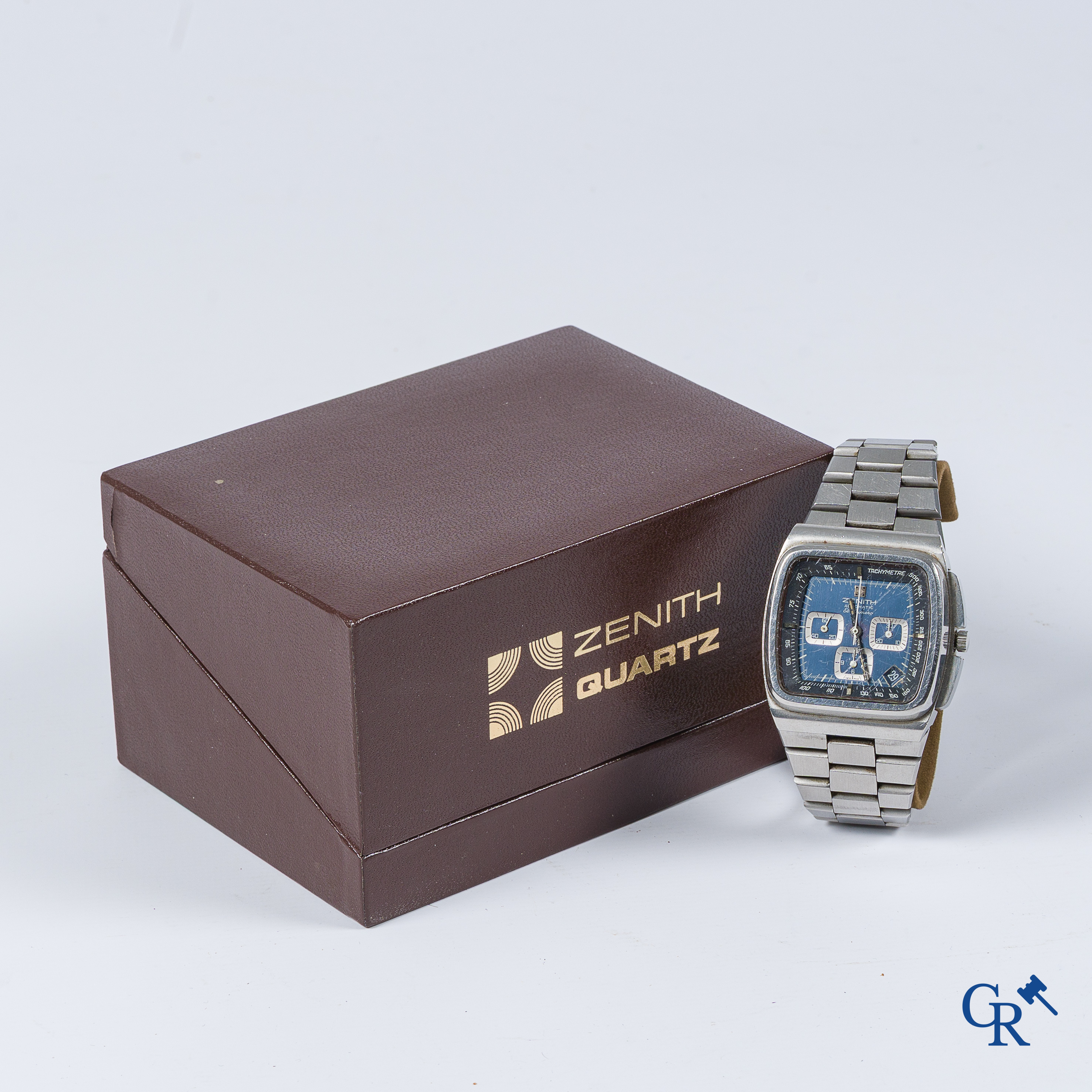 Zenith. Herenpolsuurwerk - chronograaf El Primero Big Blue TV-case in originele doos. Zwitsers werk. Circa 1970.