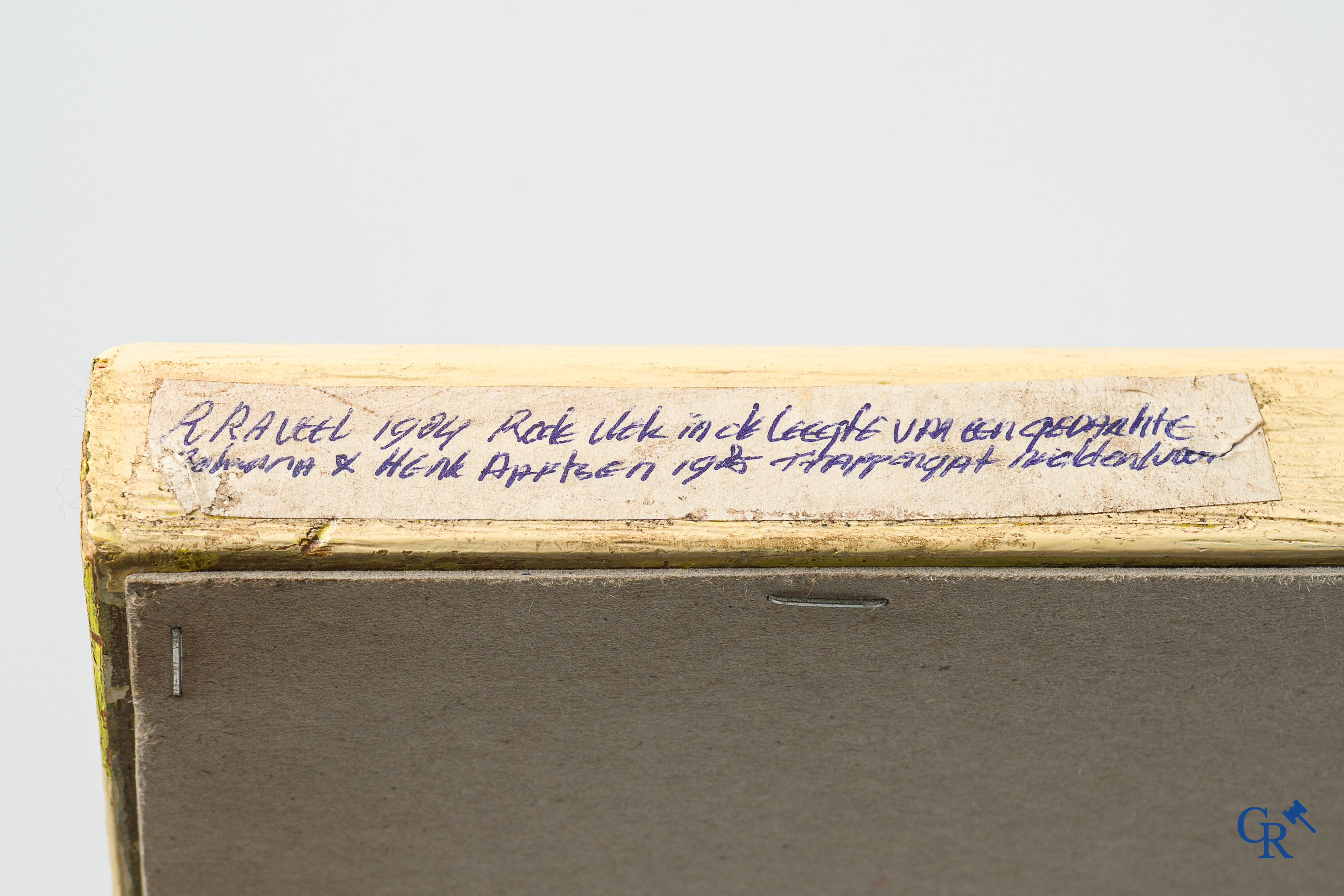 Roger Raveel (1921-2013) (*). "Rode vlek in de leegte van een gedachte" Waterverf, gouache. 1984.