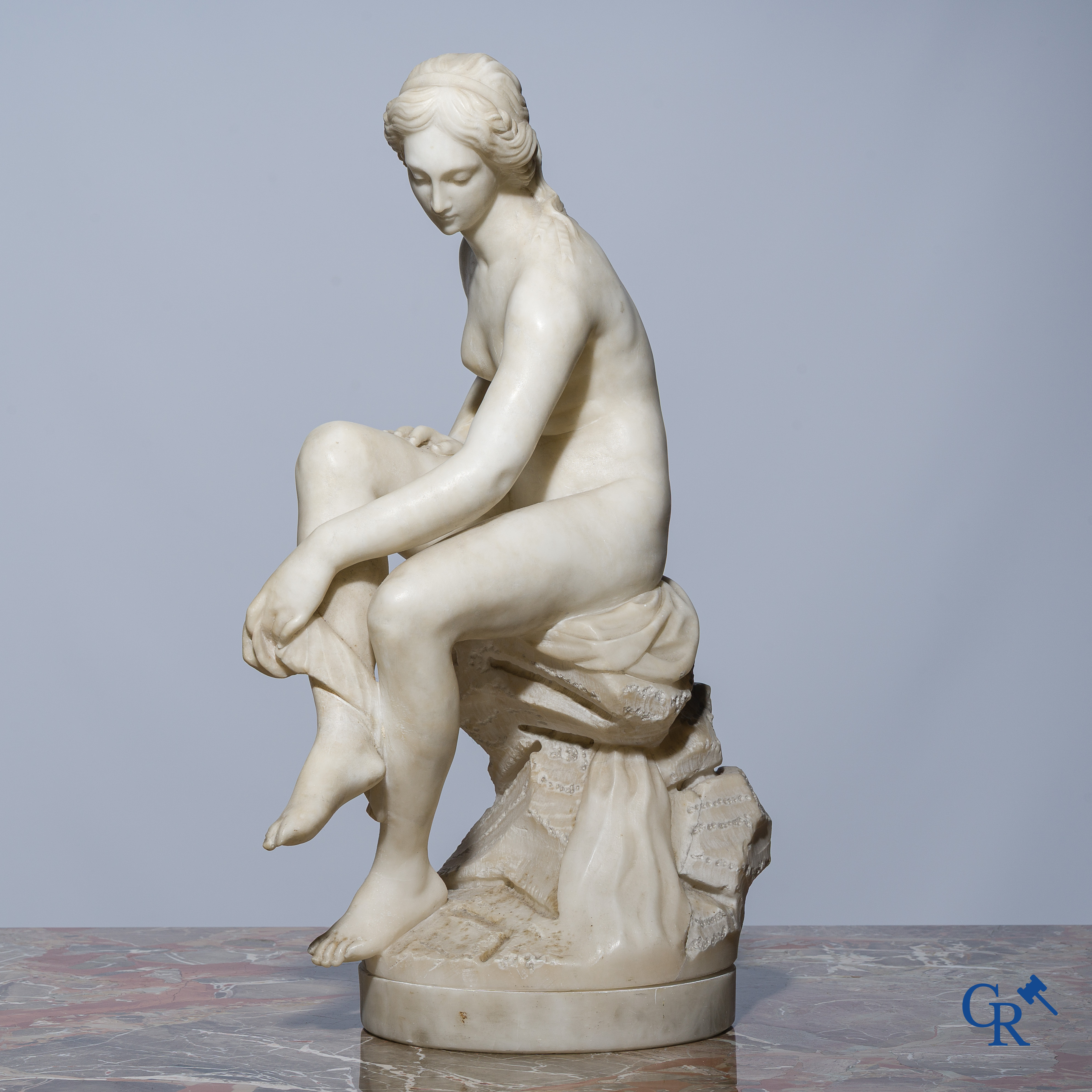 Naar Falconet. Badende Diane. Sculptuur in alabast. 19de eeuw.