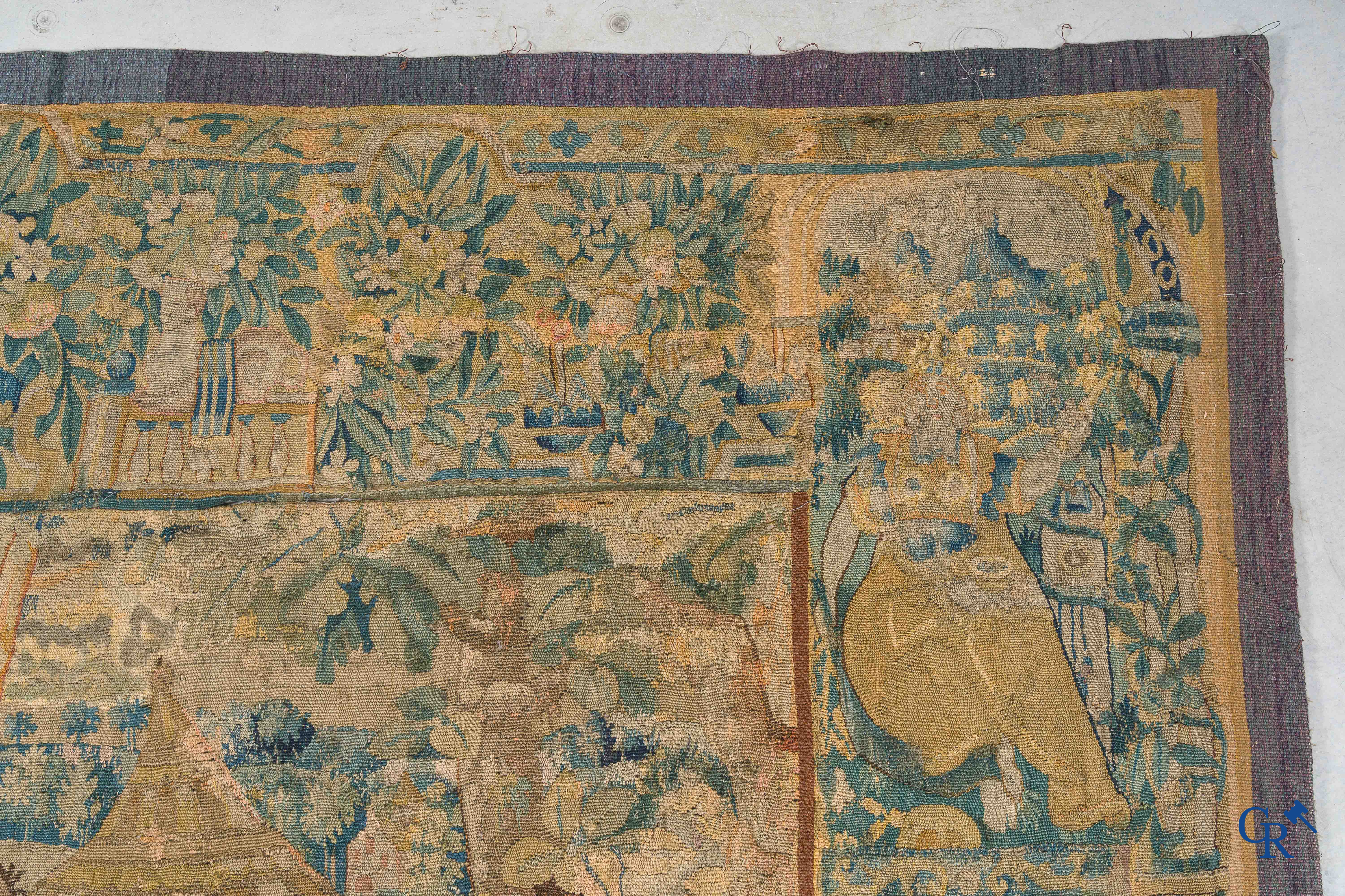 Groot wandtapijt of verdure. Vlaanderen, circa 1700.