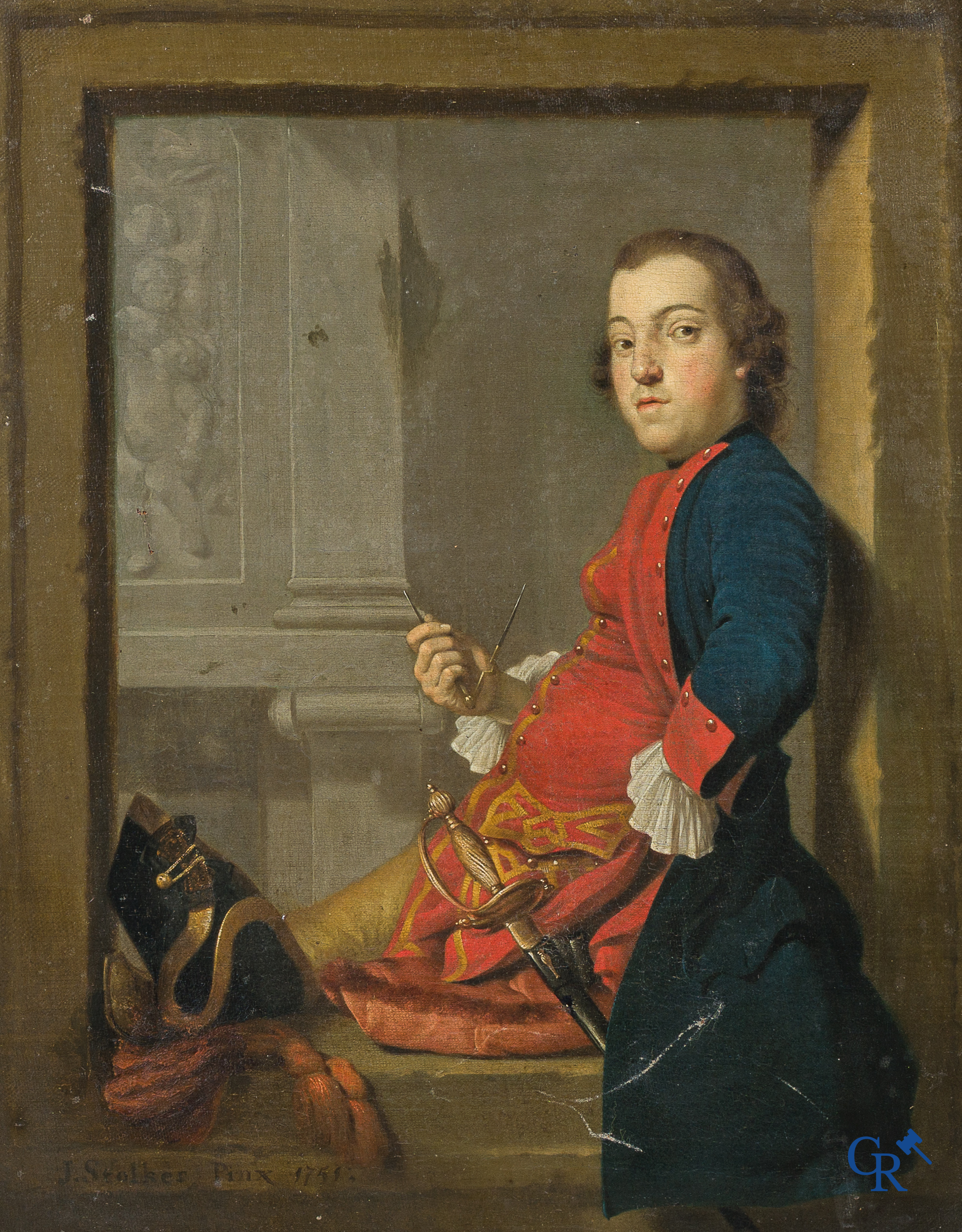 Jan Stolker (1724-1785) Portret van Unico Allard Alberda van Menkema (Groningen 1726 - Uithuizen 1790).