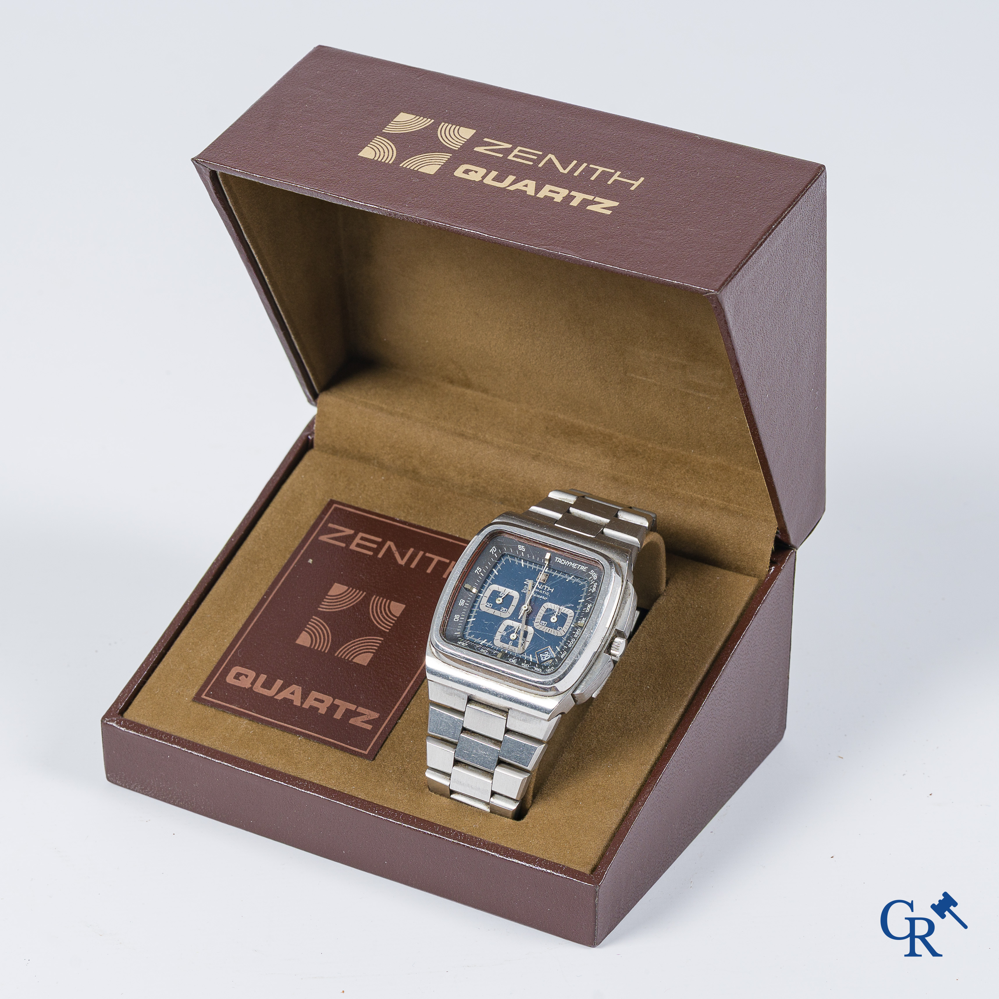 Zenith. Herenpolsuurwerk - chronograaf El Primero Big Blue TV-case in originele doos. Zwitsers werk. Circa 1970.