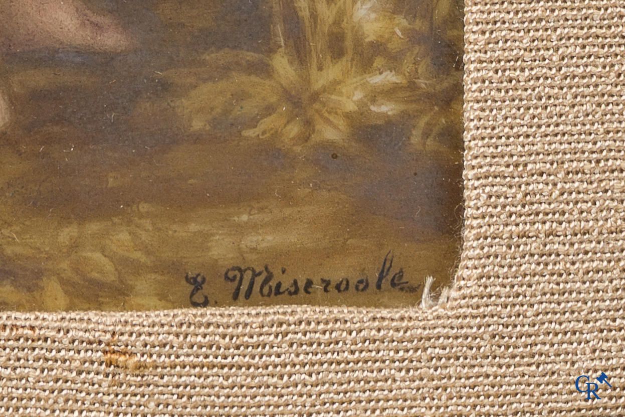 In de stijl van Meissen of KPM. Schilderij op porselein. Naar Raphaël. "La Belle Jardinière".