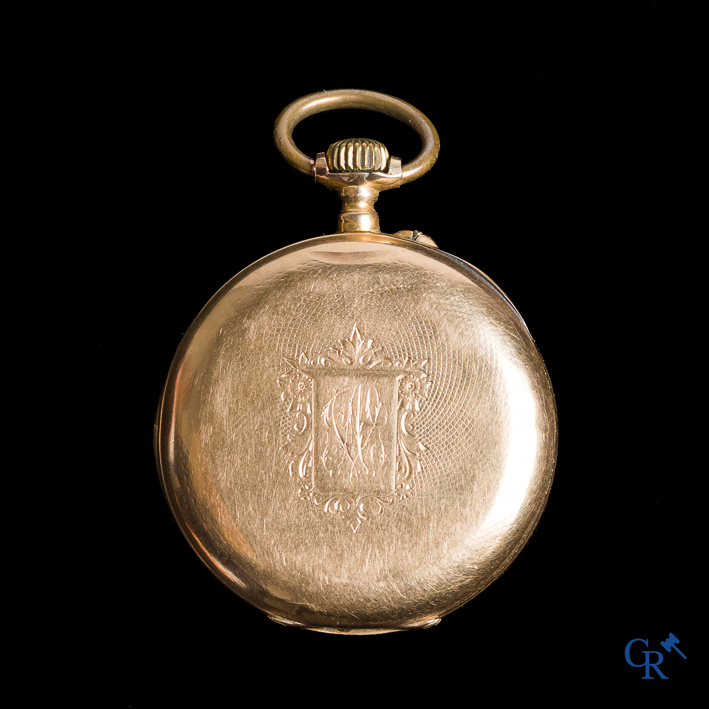 Uurwerken. Zakhorloge in goud 750/°00.