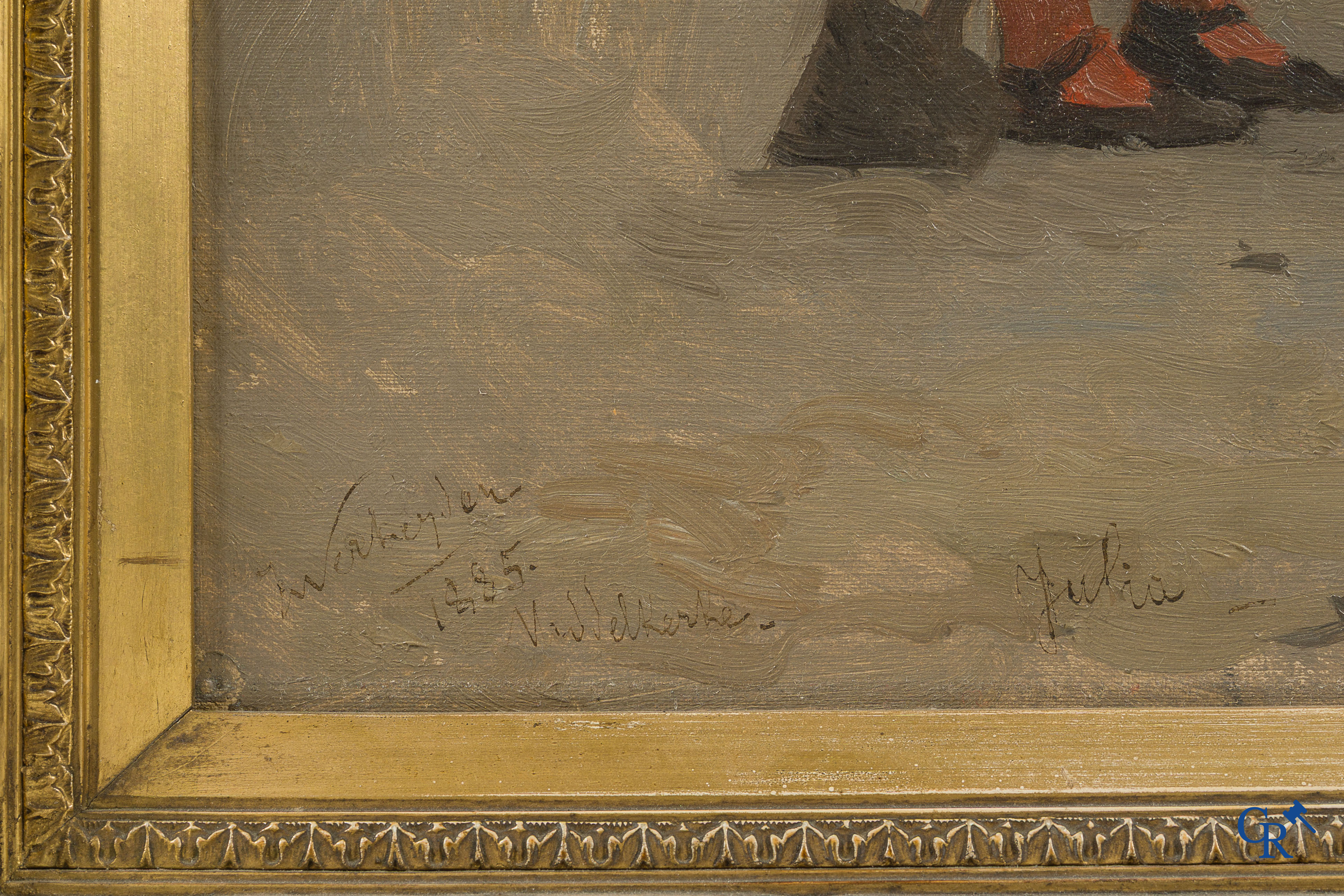 Isidore Verheyden (1846-1905) "Julia" Linksonder gesigneerd en gedateerd. Middelkerke, 1885.