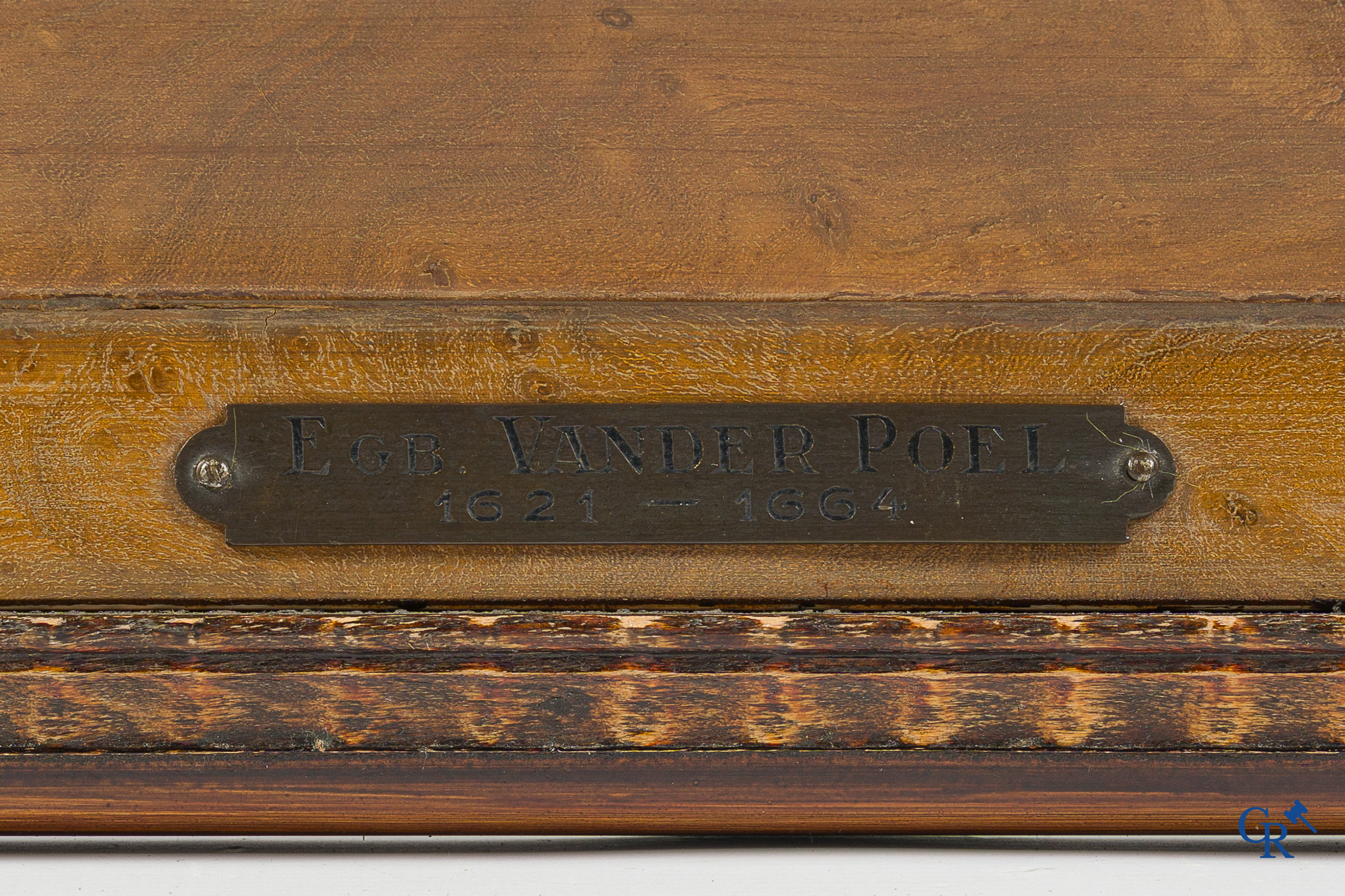 Egbert Van der Poel (1621-1664) Rustiek interieurscène. Olie op paneel. Rechtsonder gesigneerd.