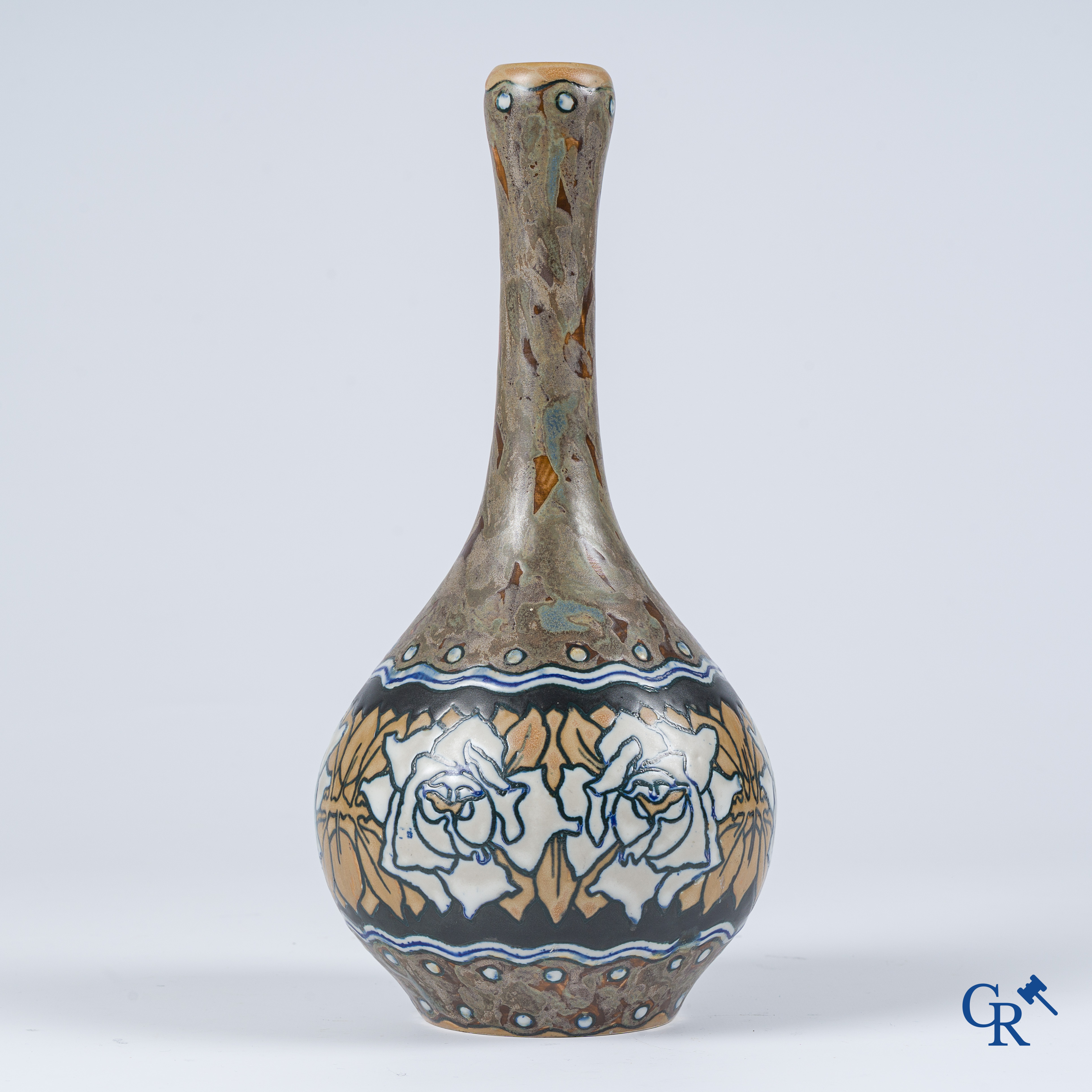 Charles Catteau (1880-1966) Keramis. Art Deco vaas in Grès. Decor 622. Circa 1925.