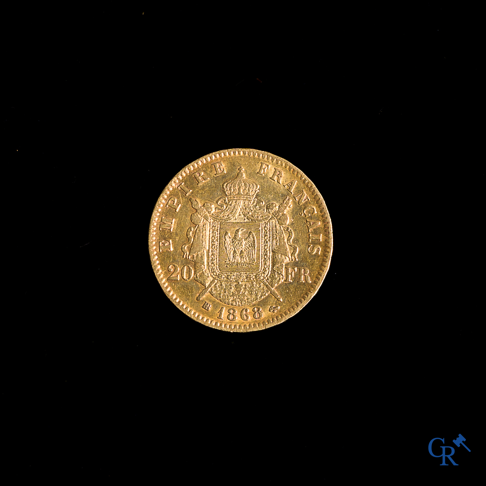 Gouden munt Napoleon III 20 francs, 1868.