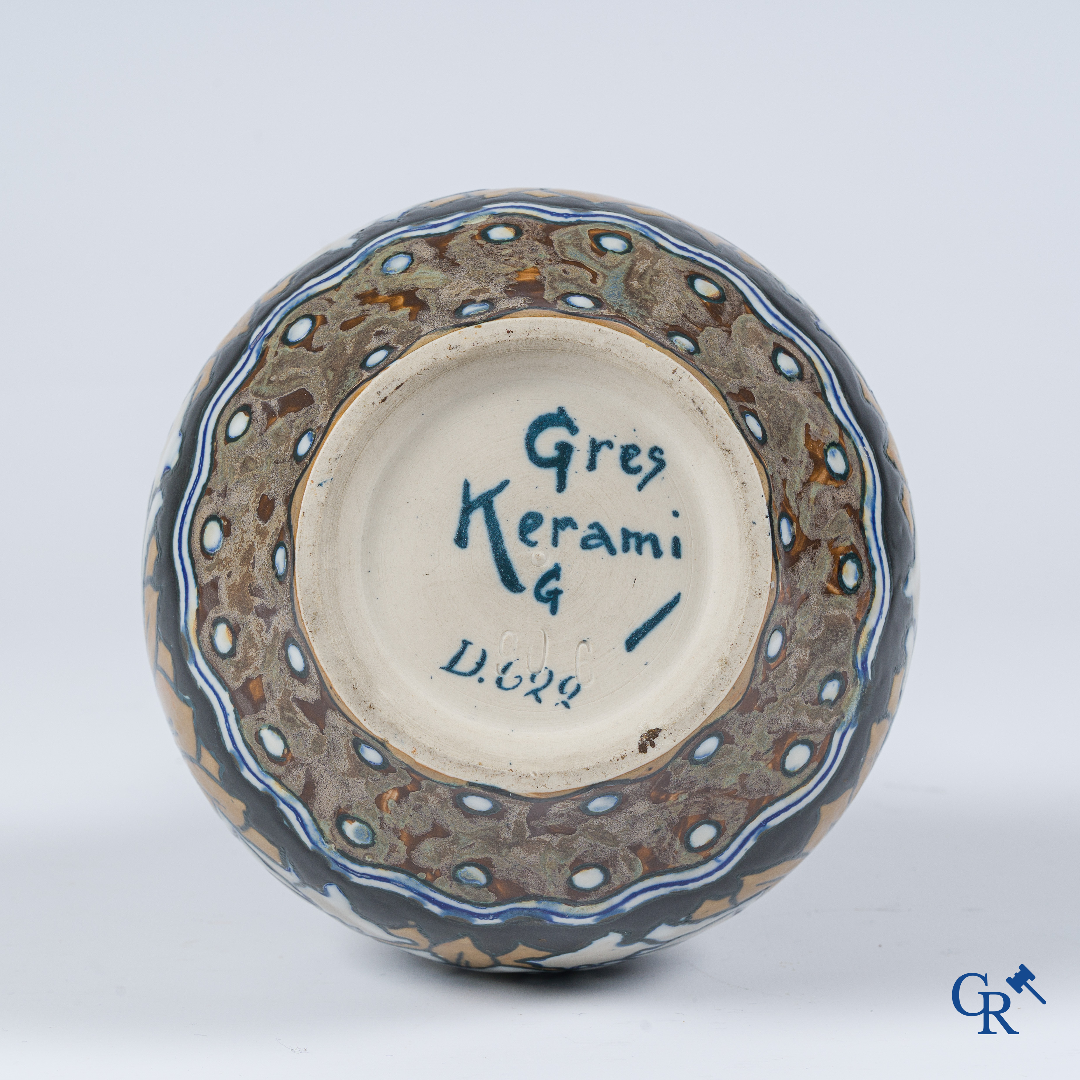Charles Catteau (1880-1966) Keramis. Art Deco vaas in Grès. Decor 622. Circa 1925.