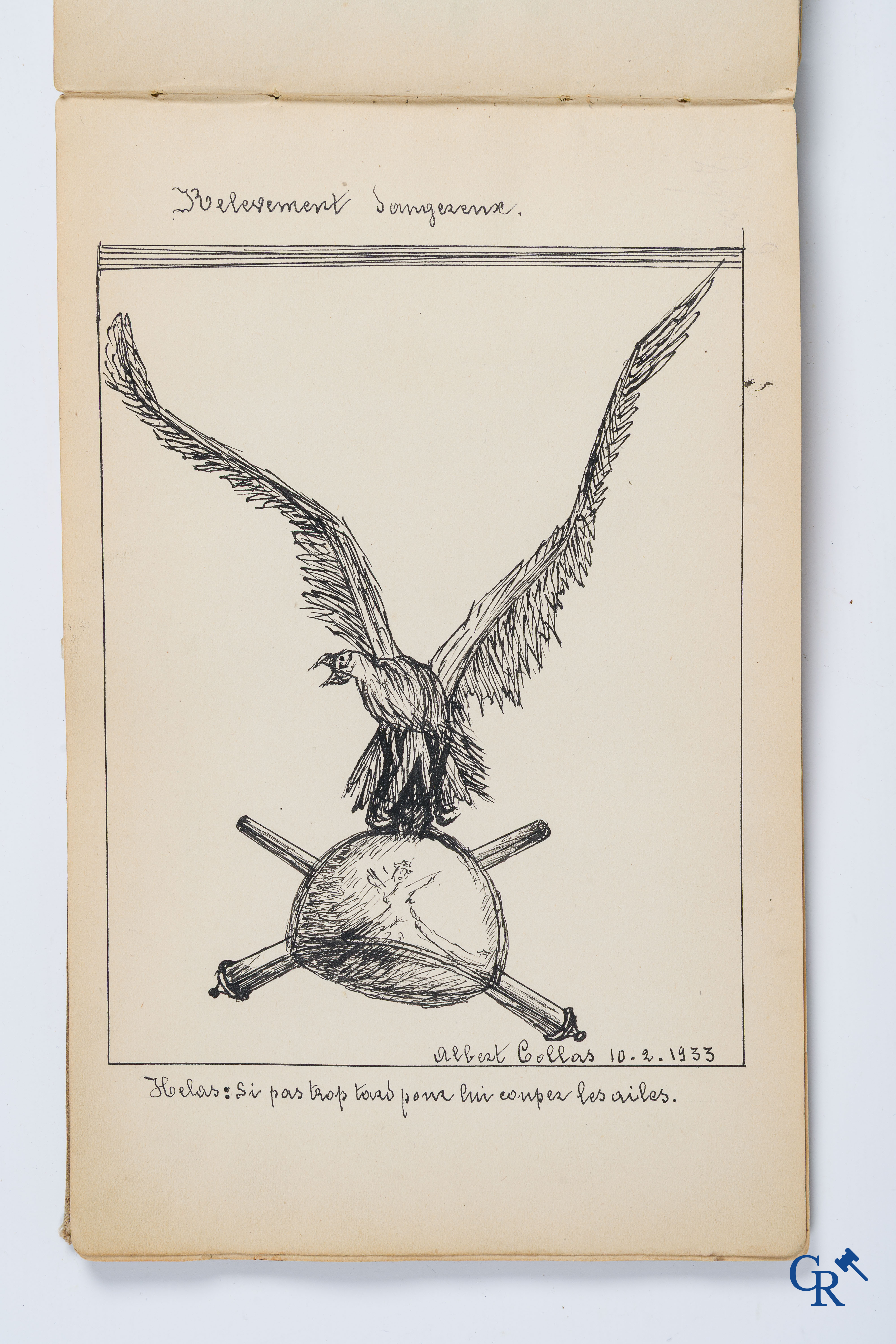 Louis Raemaekers. Schetsenboek gesigneerd Albert Collas en geadresseerd aan Harry Perry Robinson.