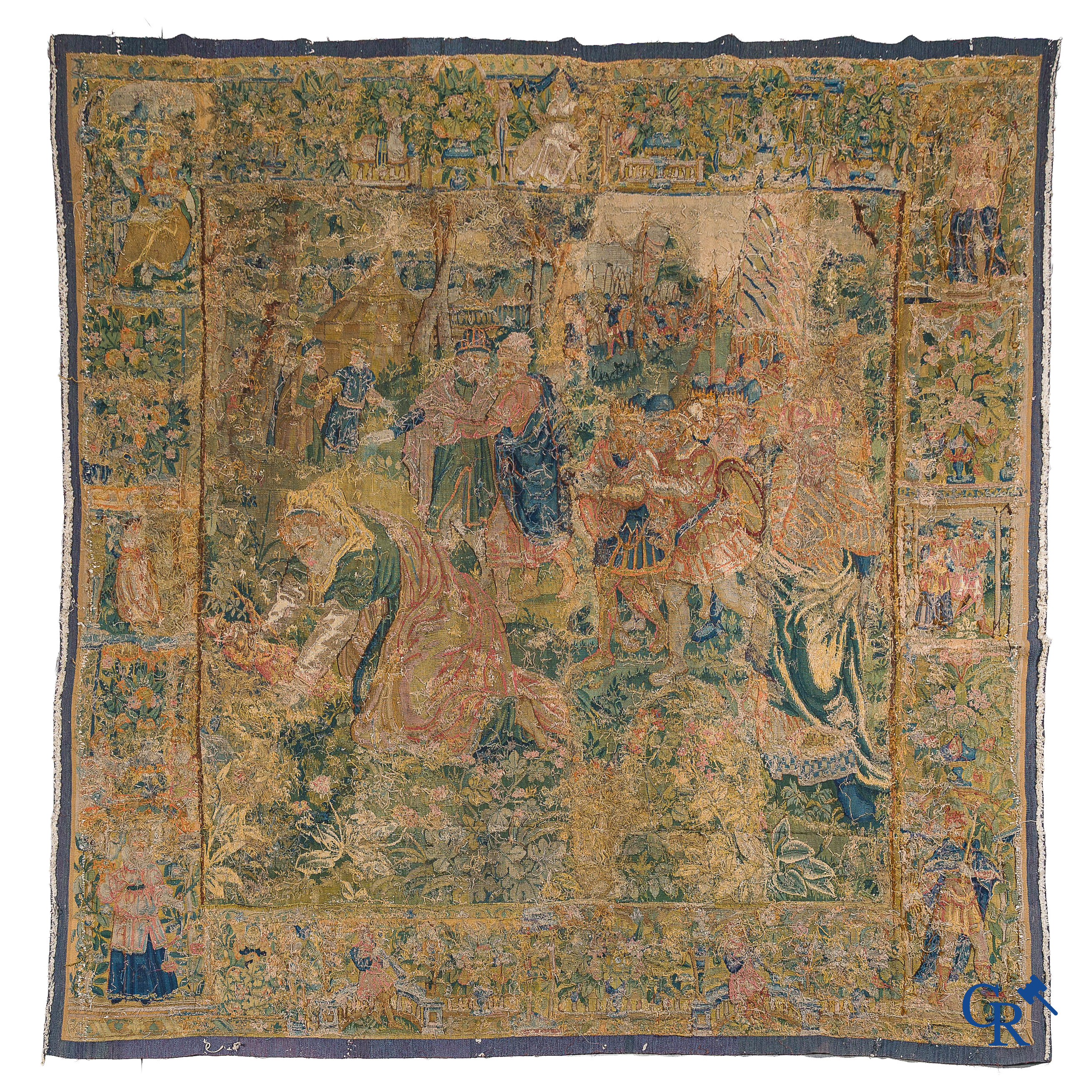 Groot wandtapijt of verdure. Vlaanderen, circa 1700.