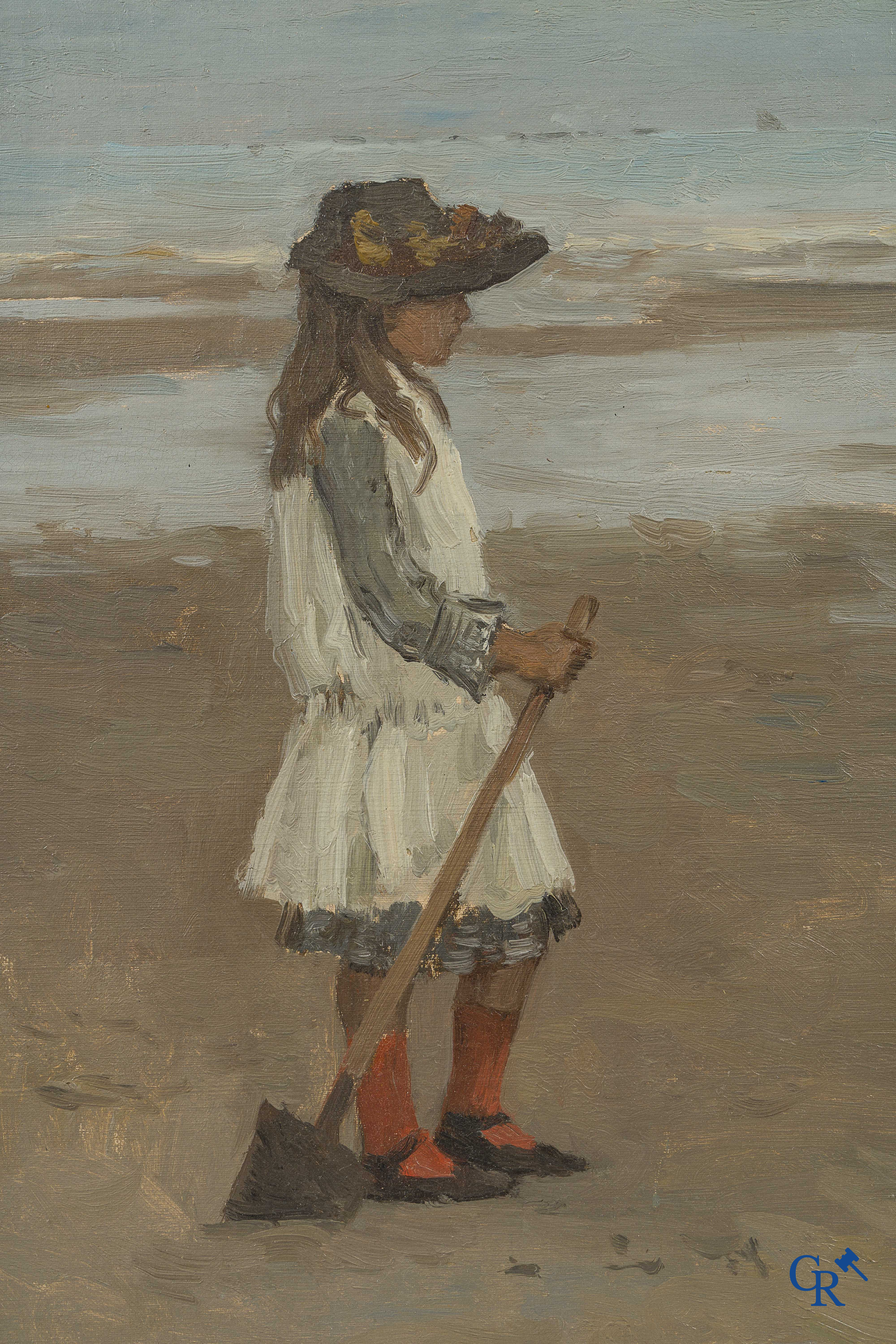 Isidore Verheyden (1846-1905) "Julia" Linksonder gesigneerd en gedateerd. Middelkerke, 1885.