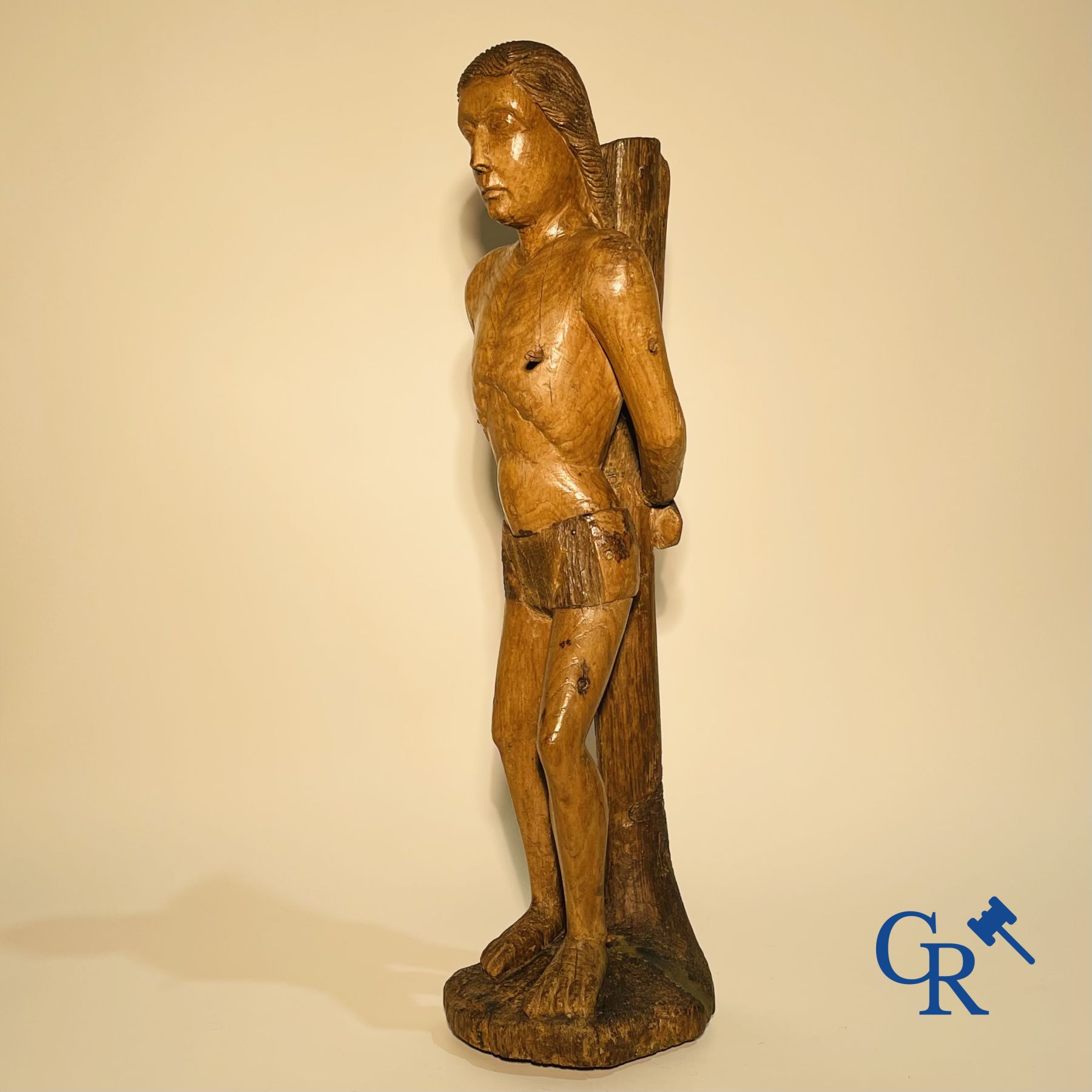 Wooden sculpture: Saint Sebastian 16th - 17th century.